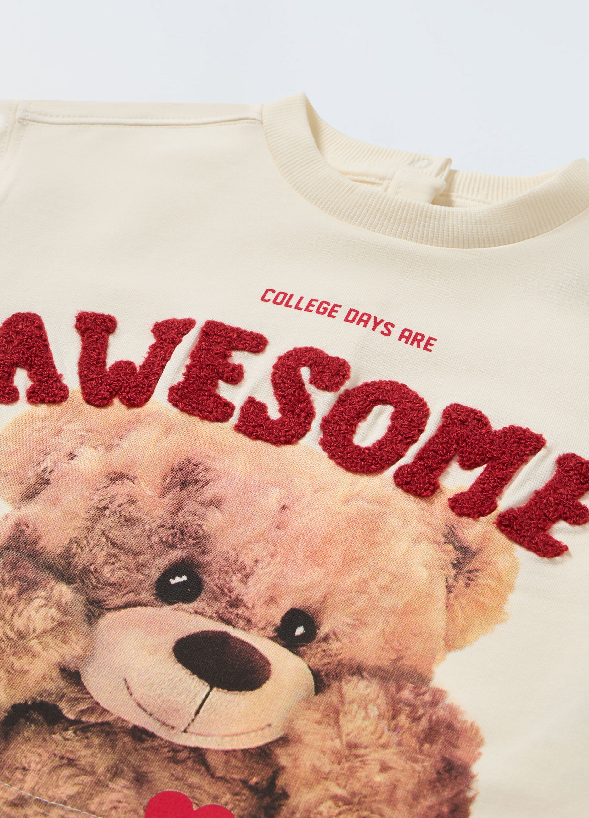 Felpa girocollo in french terry stretch neonata_1