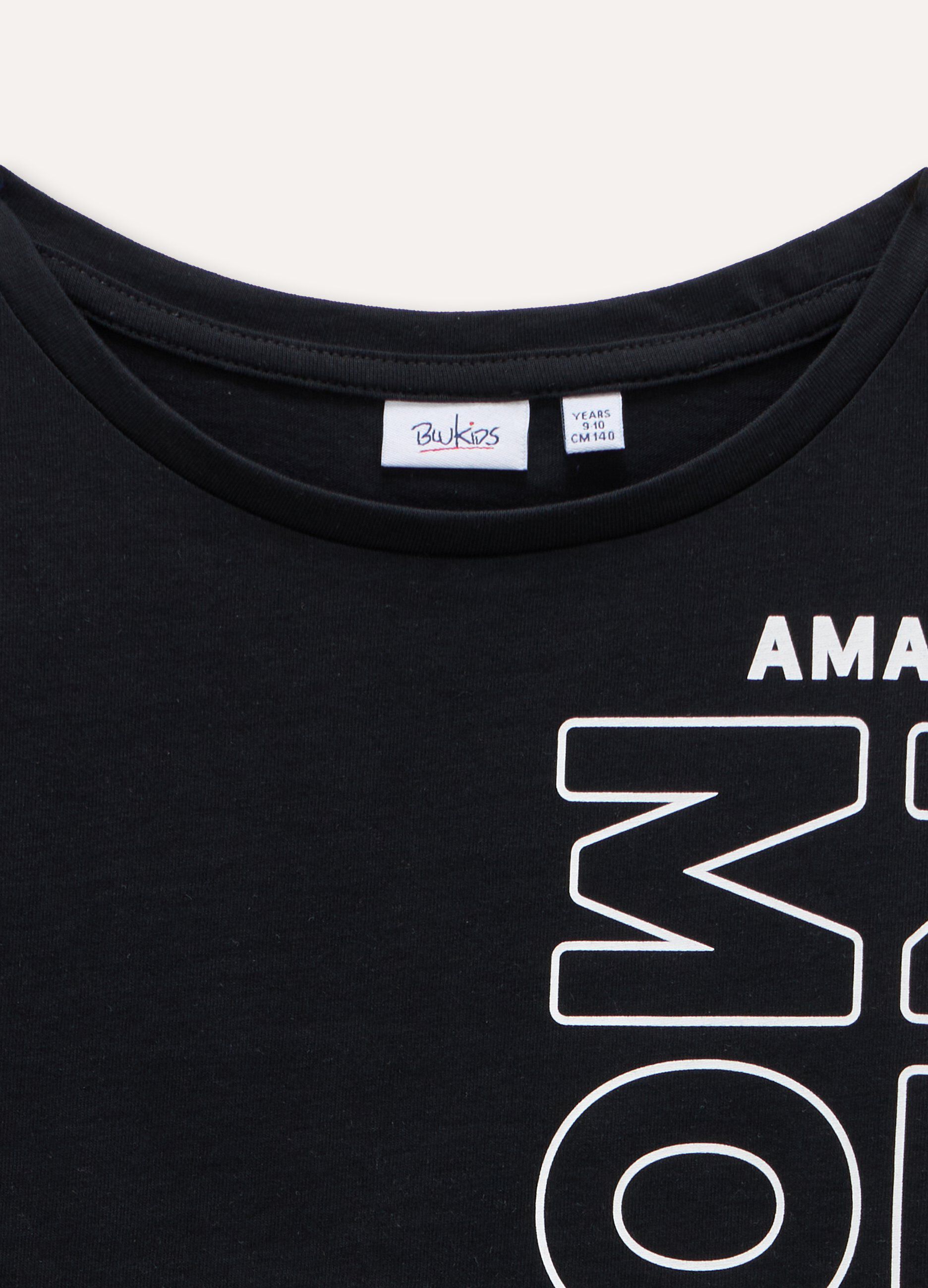 T-shirt cropped in puro cotone ragazza_1