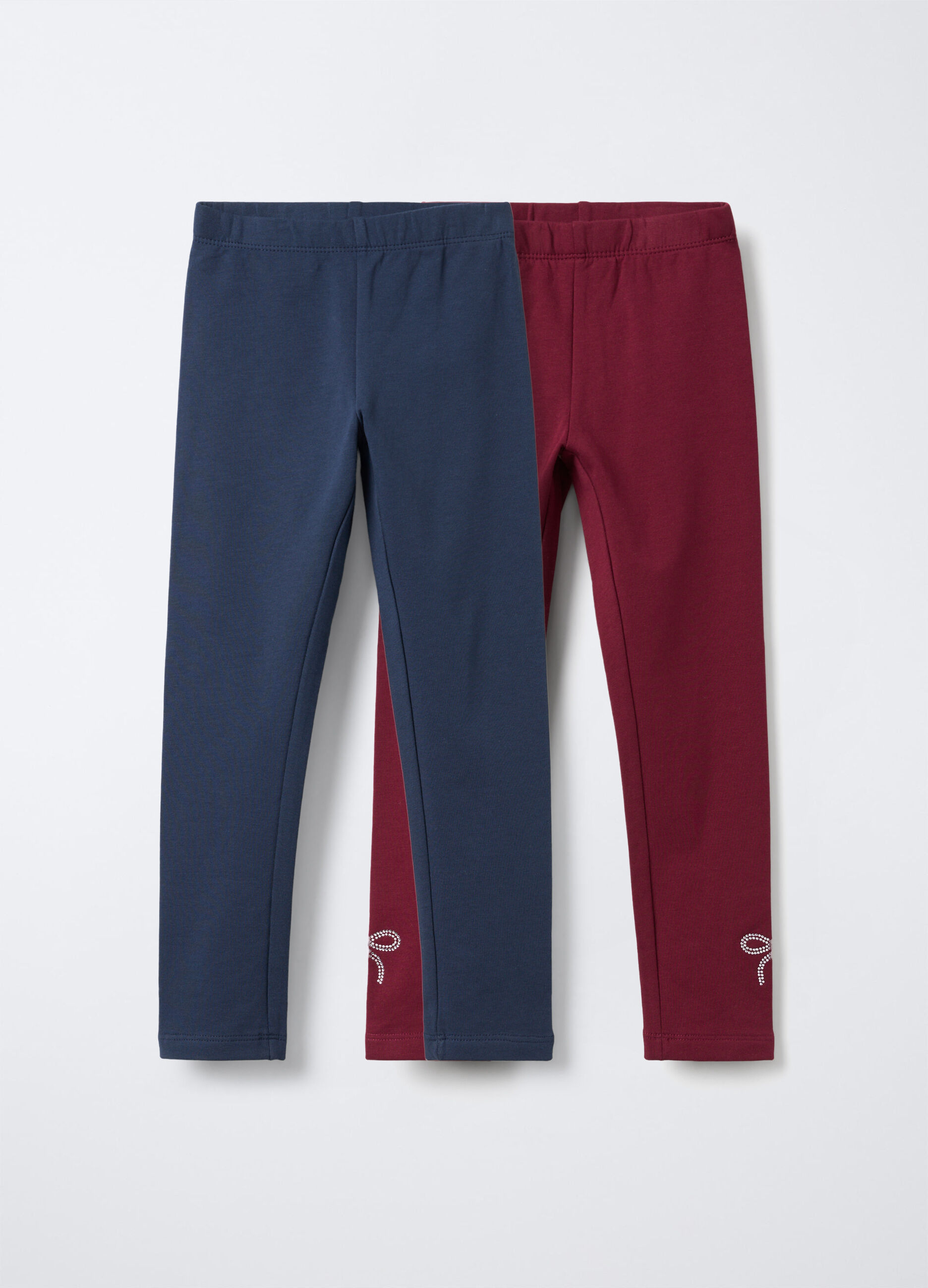 Pack 2 leggings in cotone garzato stretch Fit Regular bambina_0