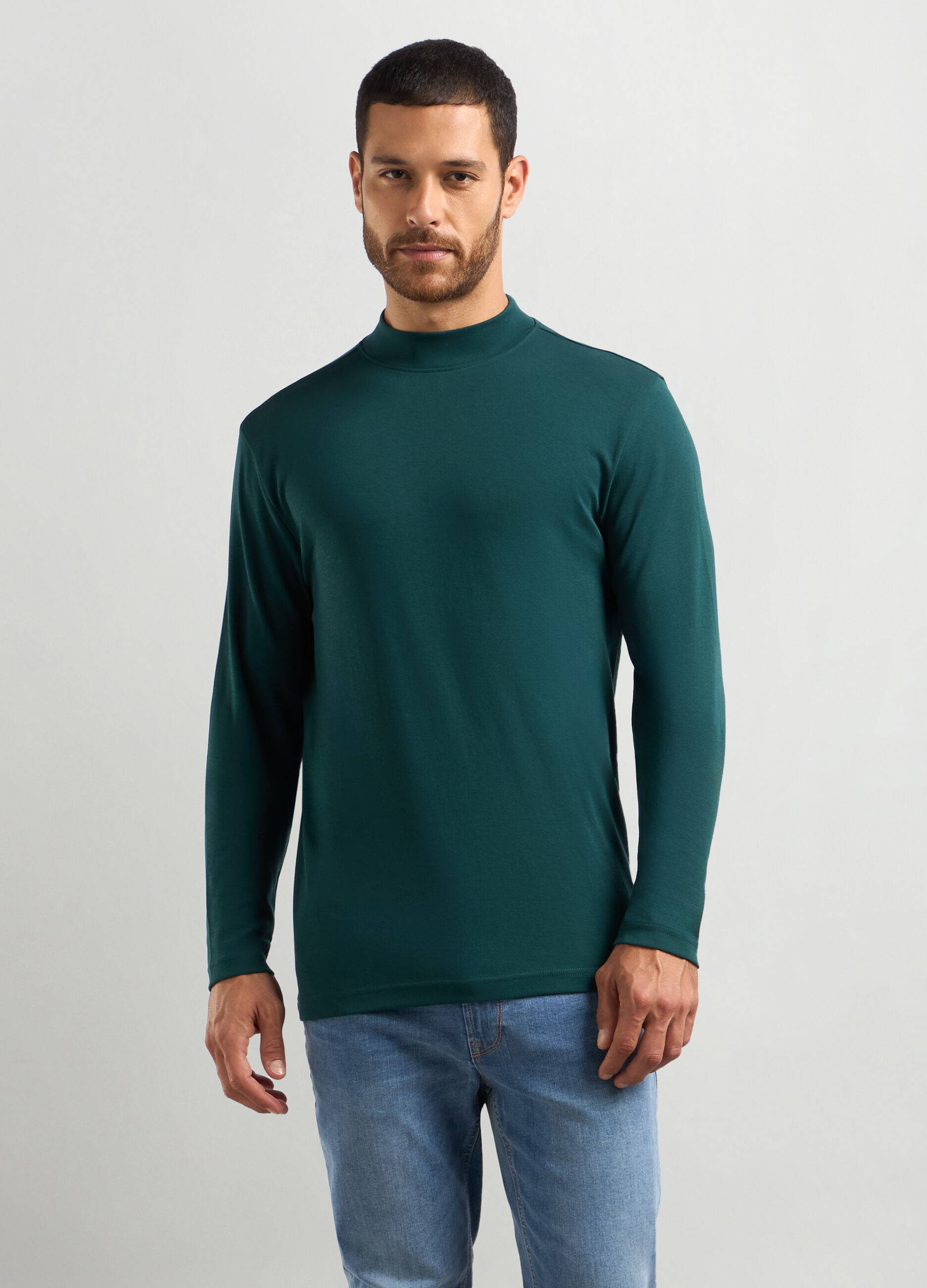 T-shirt lupetto in puro cotone uomo_0