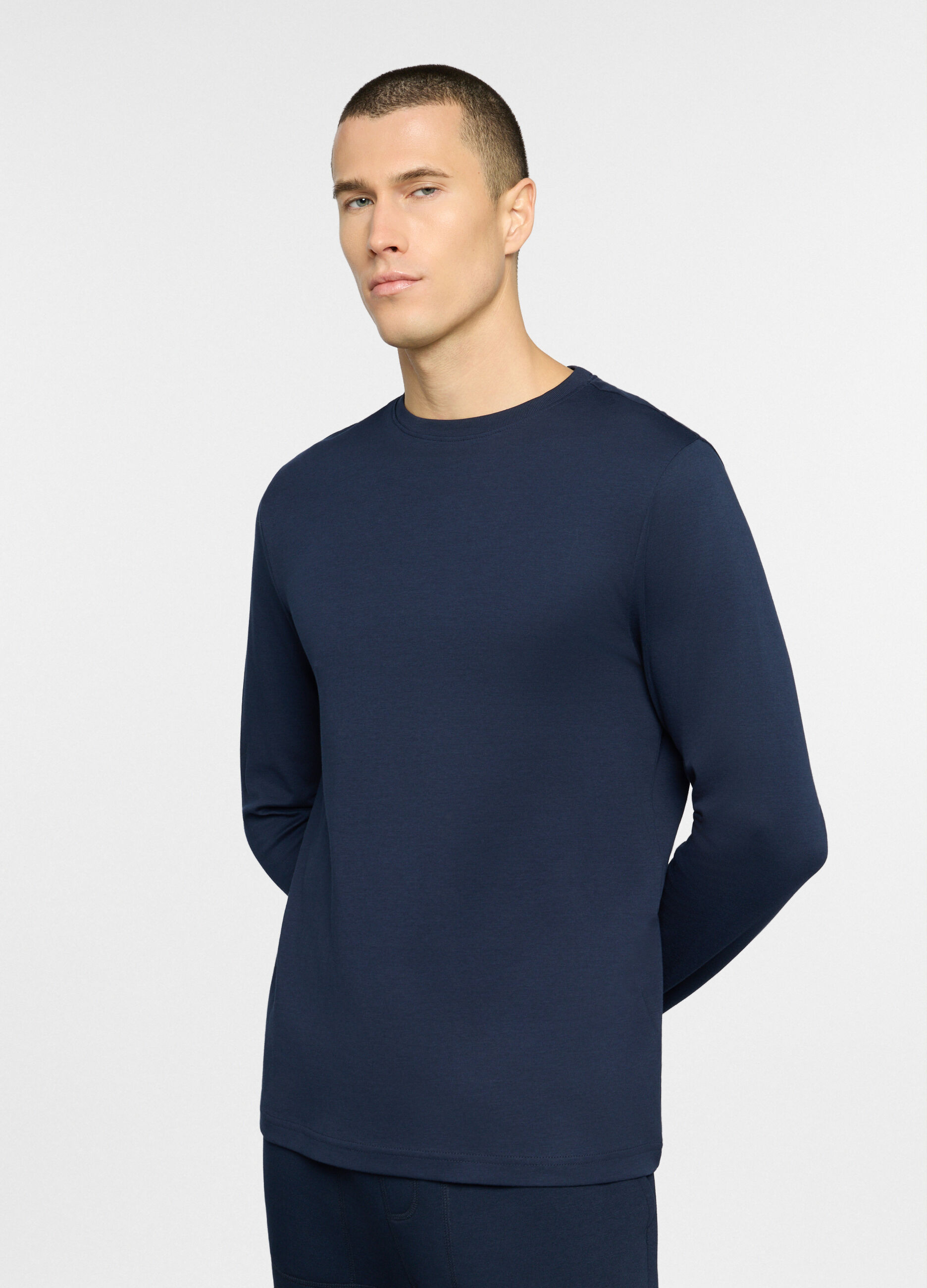 T-shirt a maniche lunghe in cotone uomo_0