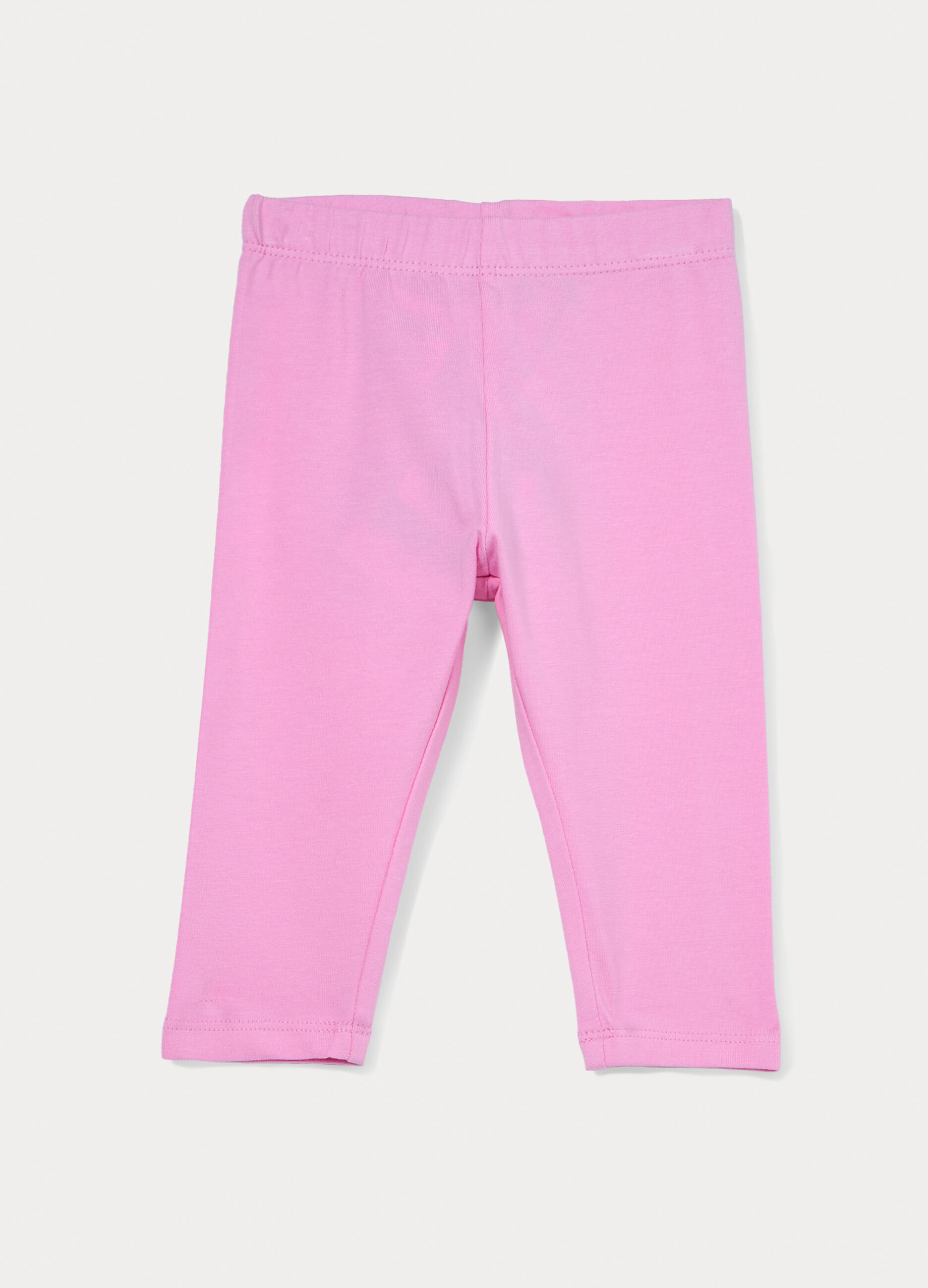 Leggings capri slim fit in jersey di cotone stretch bimba_0