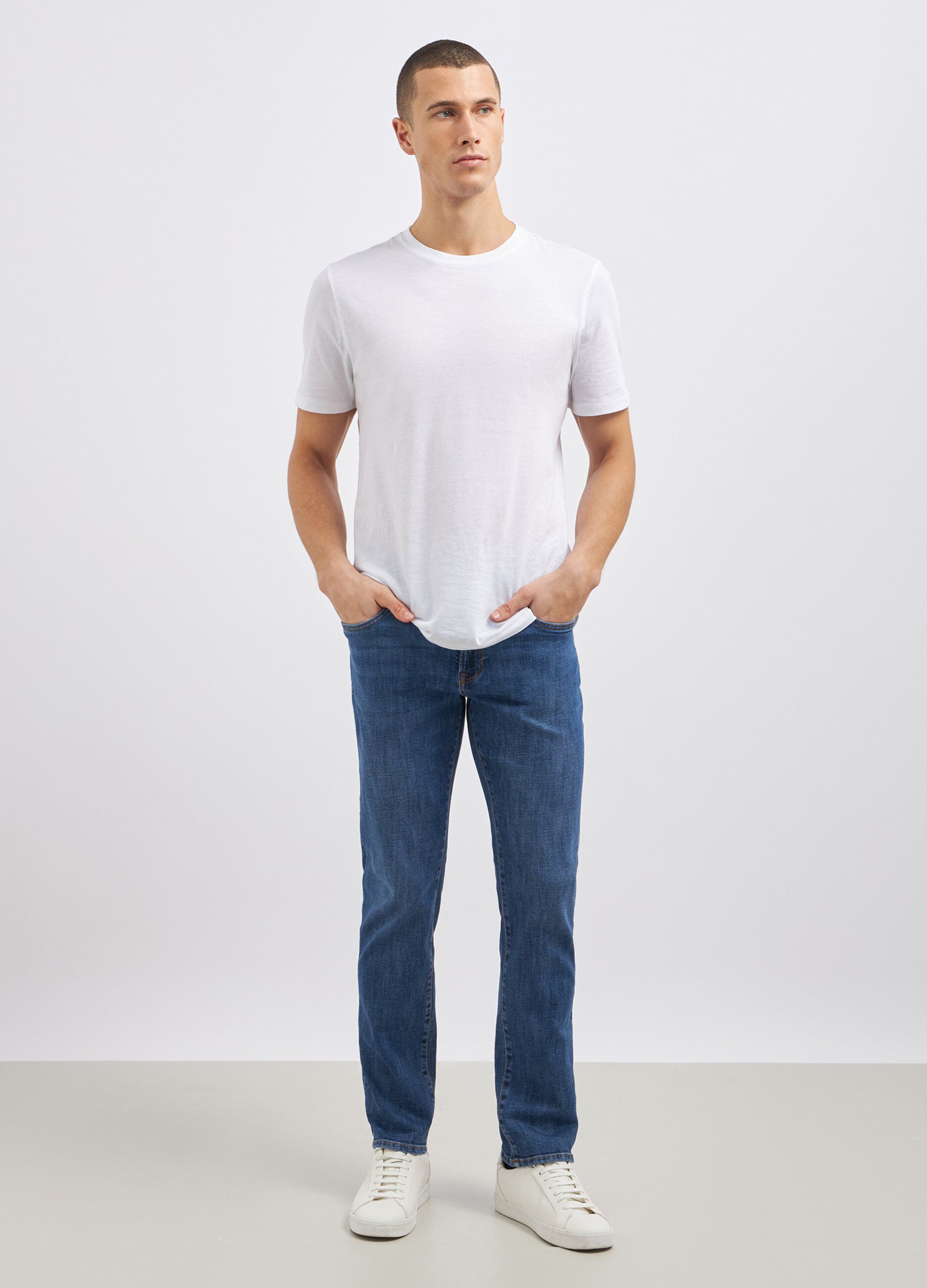Pantaloni regular fit in denim uomo_0