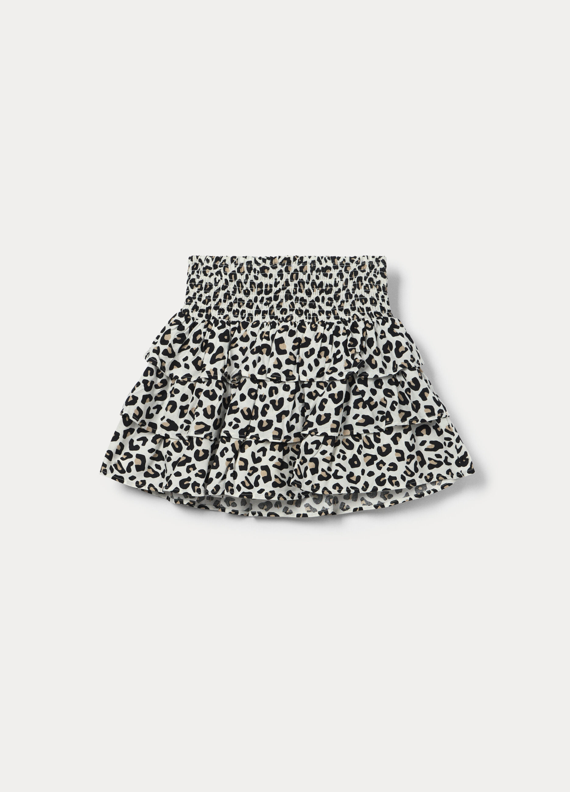 Mini gonna animalier in viscosa ragazza_1