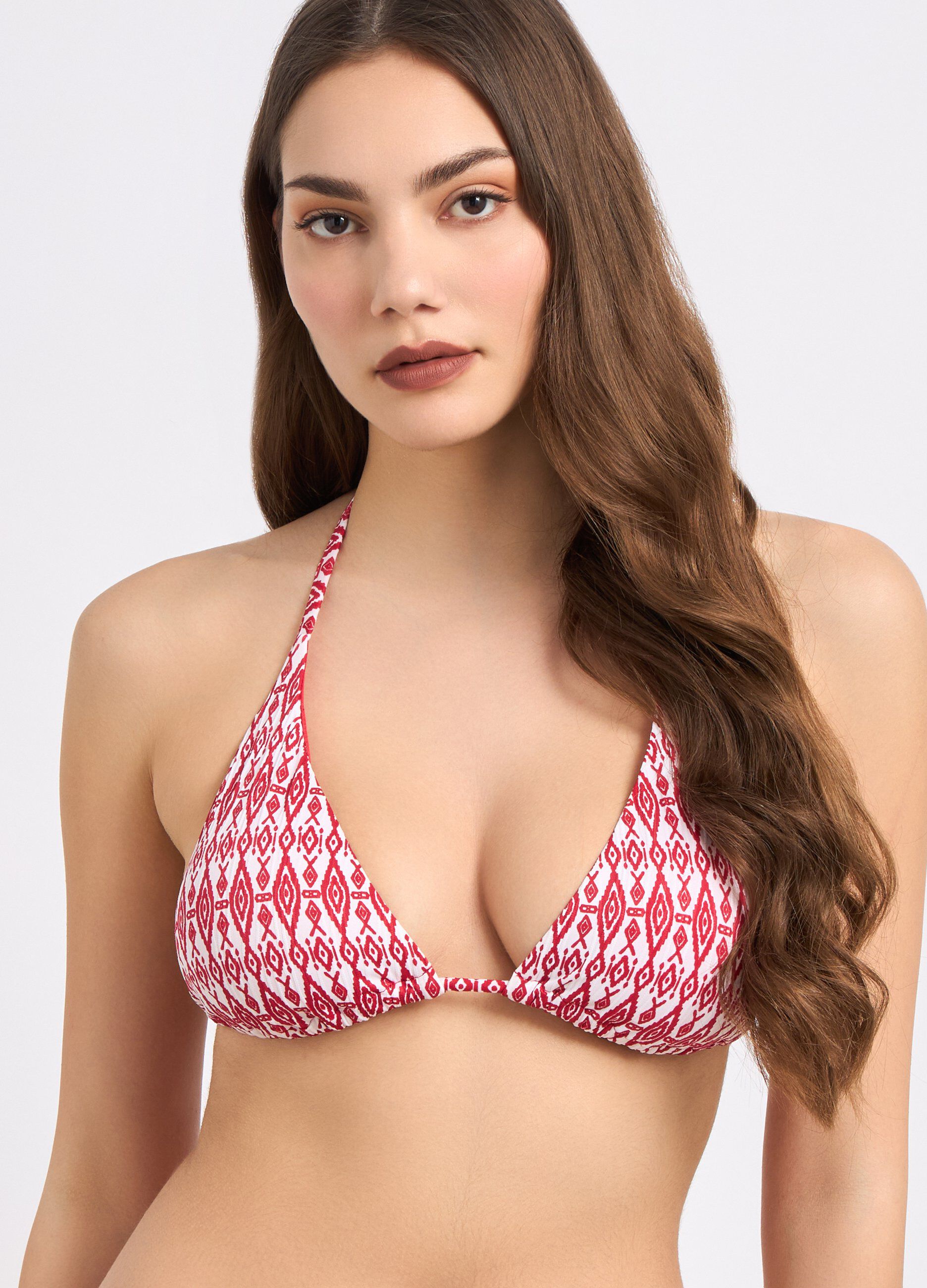 Top bikini a triangolo con stampa donna_2
