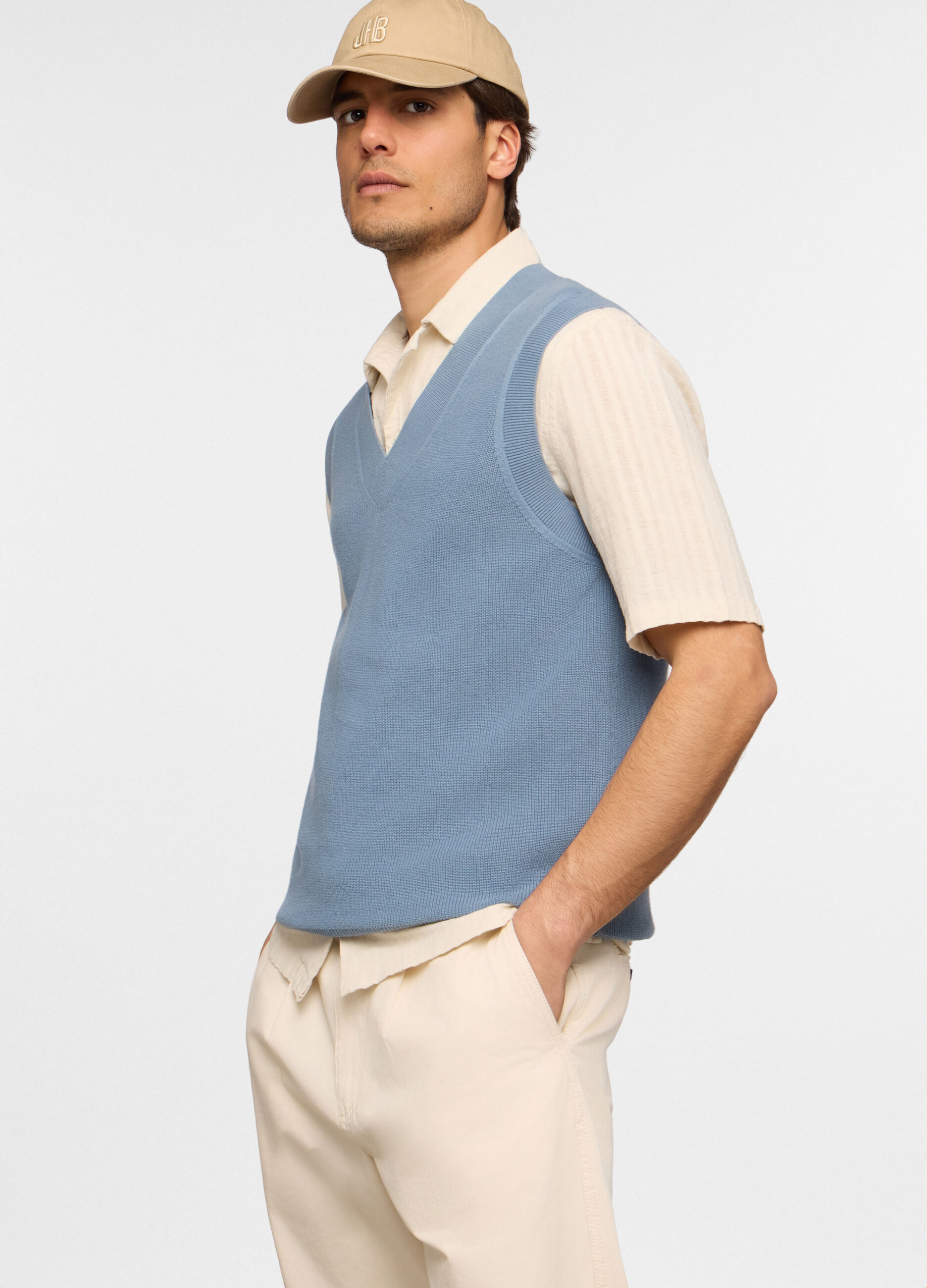 Gilet a costine in cotone uomo_0