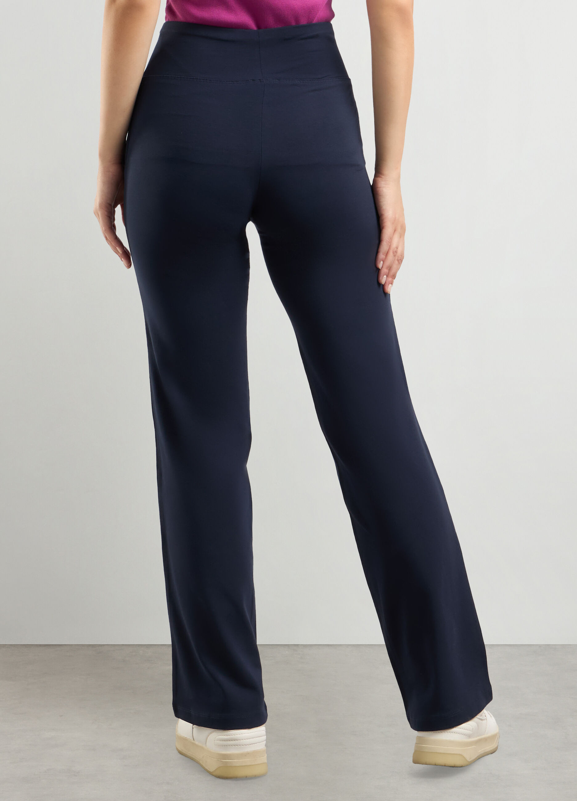 Leggings palazzo in cotone stretch donna_1