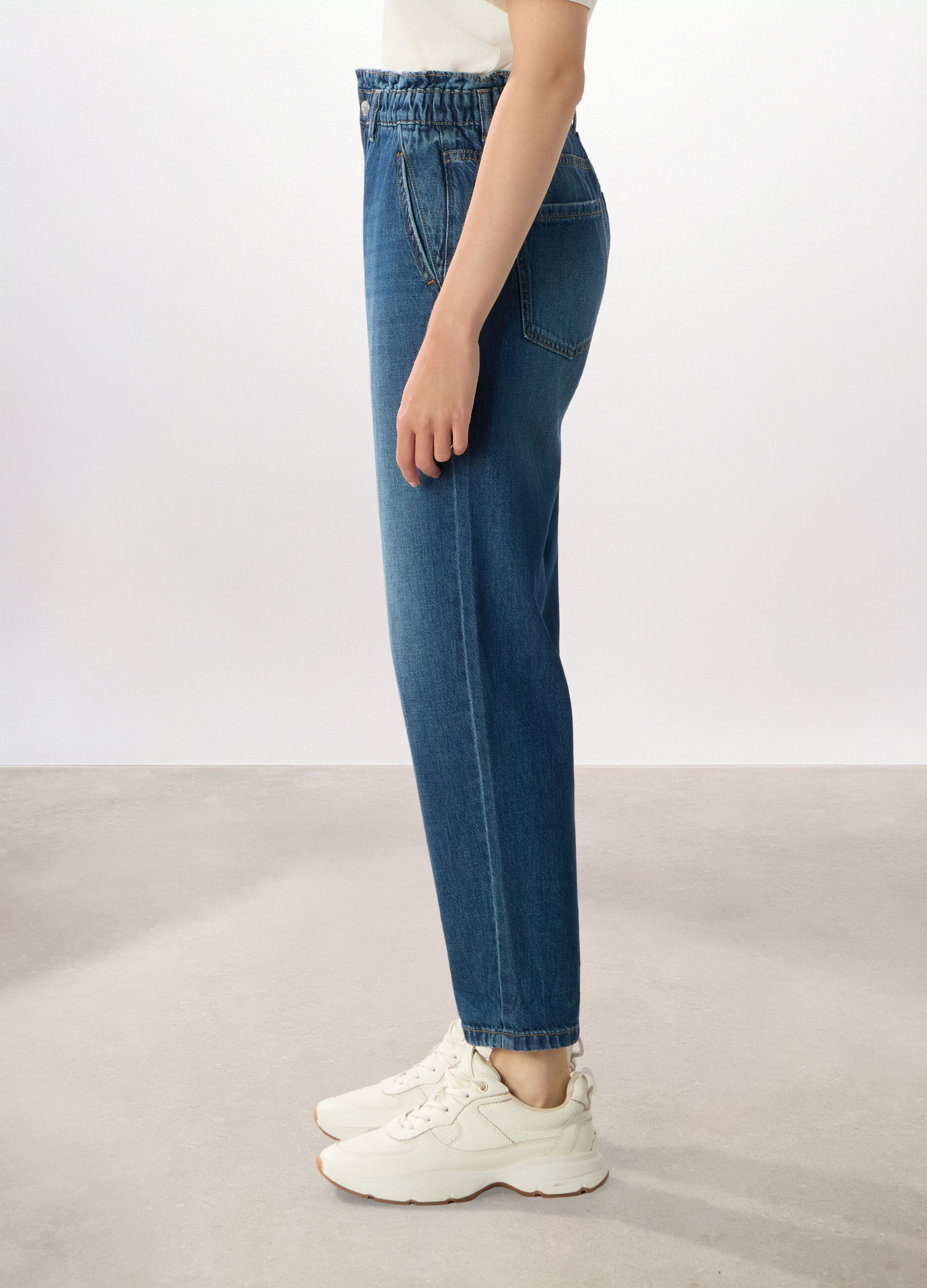 Pantaloni in denim di puro cotone donna_3