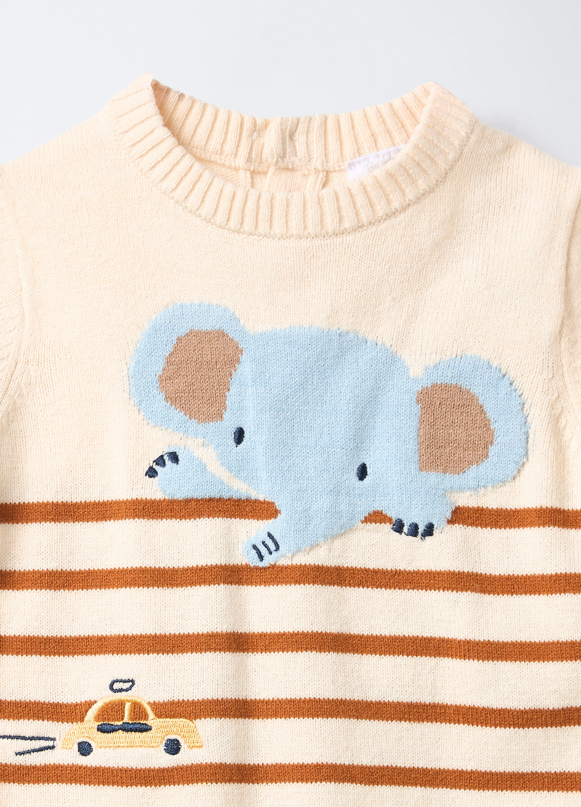 Maglione girocollo tricot misto cotone neonato_2