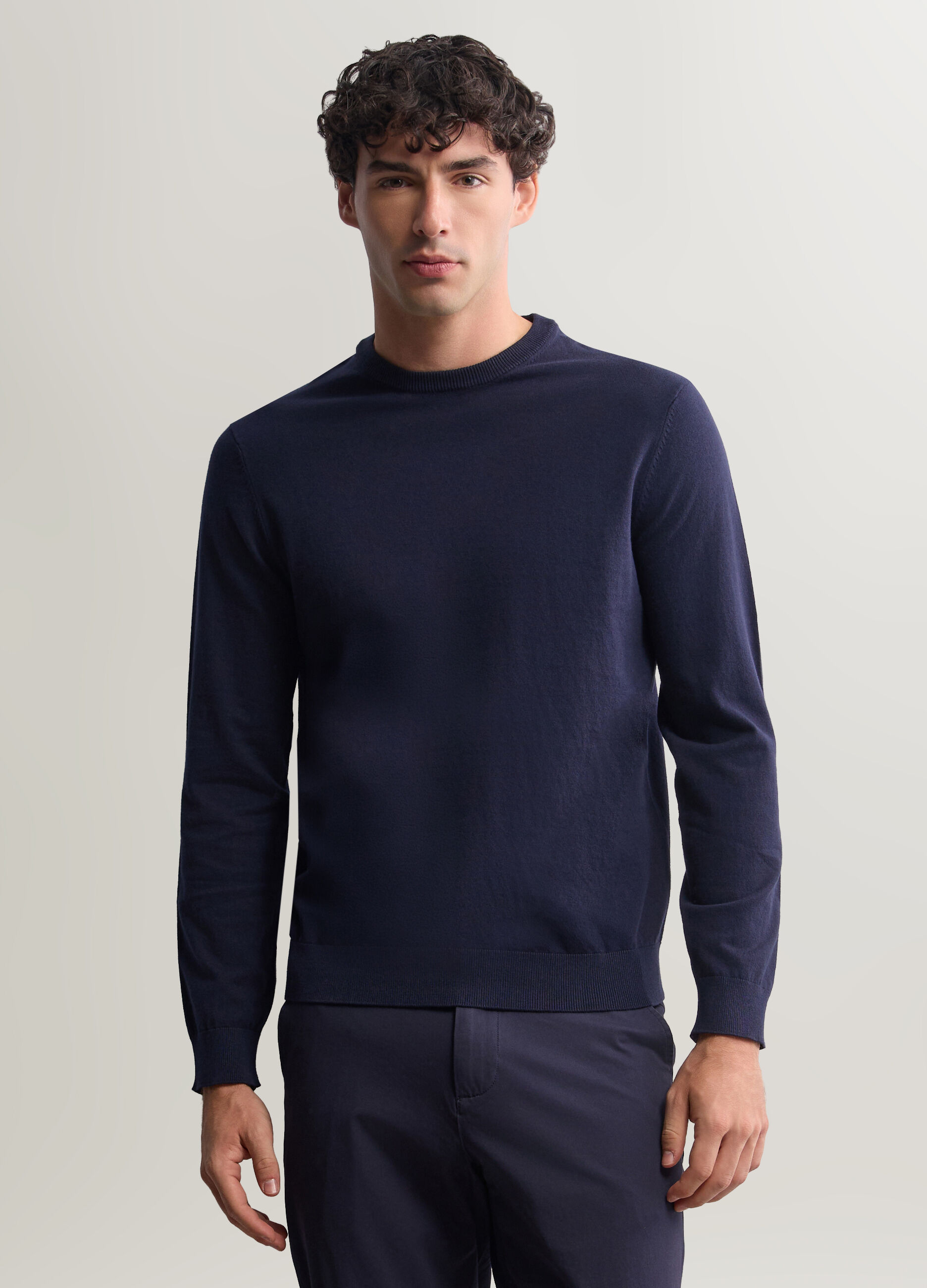 Maglione girocollo in misto cotone uomo