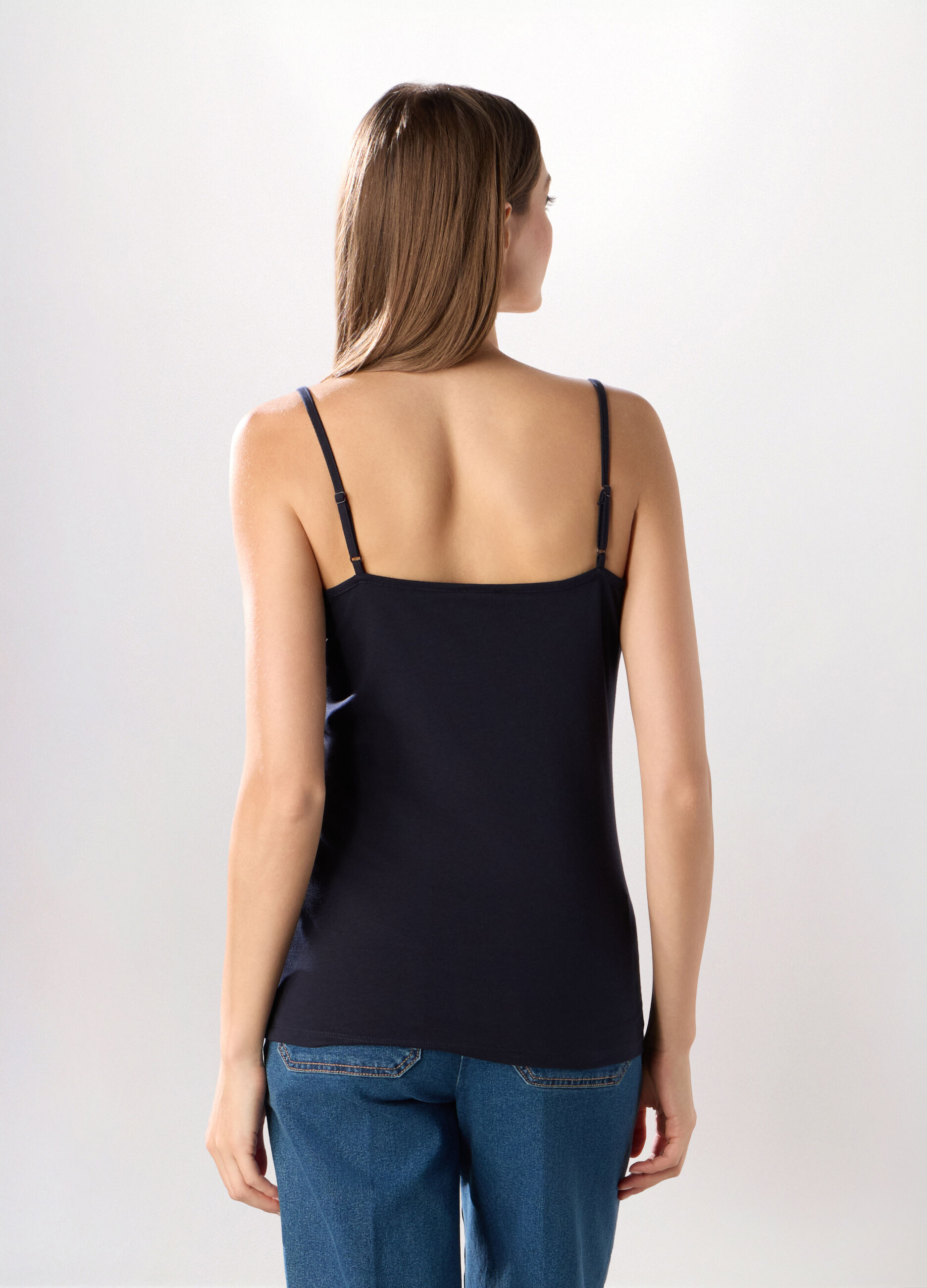 Canotta in cotone stretch donna_1