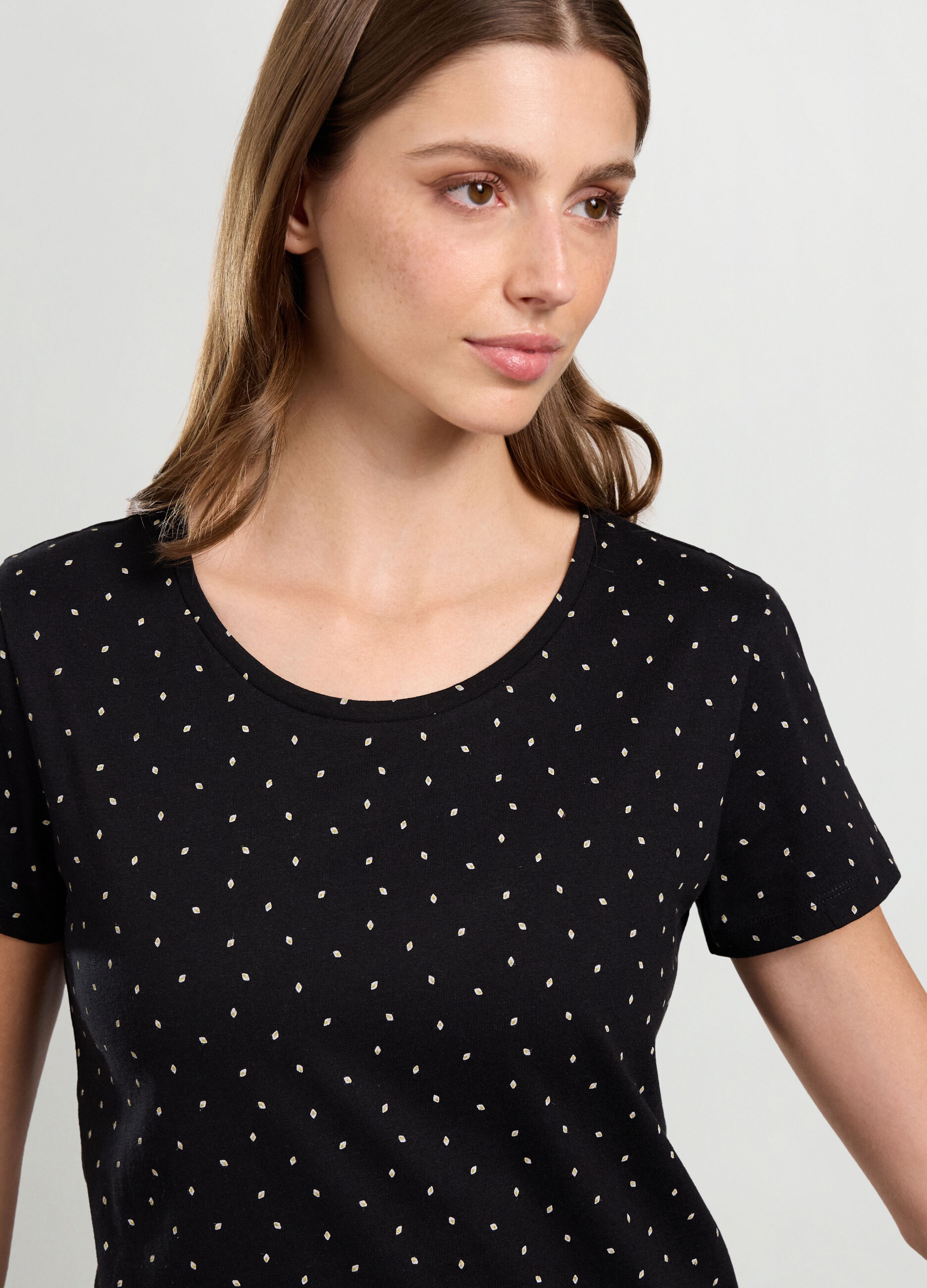 T-shirt in puro cotone con stampa donna_2