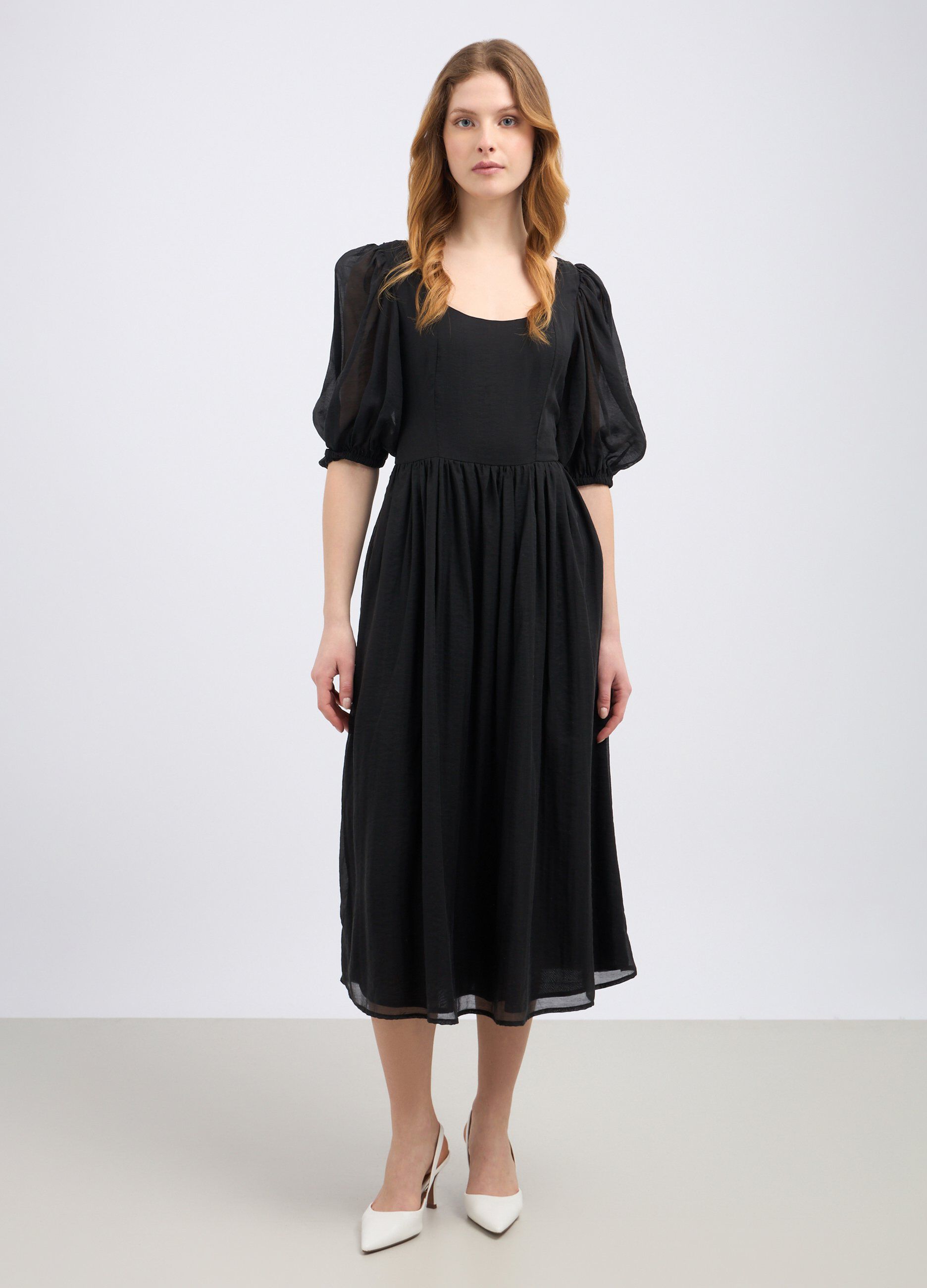 Abito lungo in misto lyocell donna_0