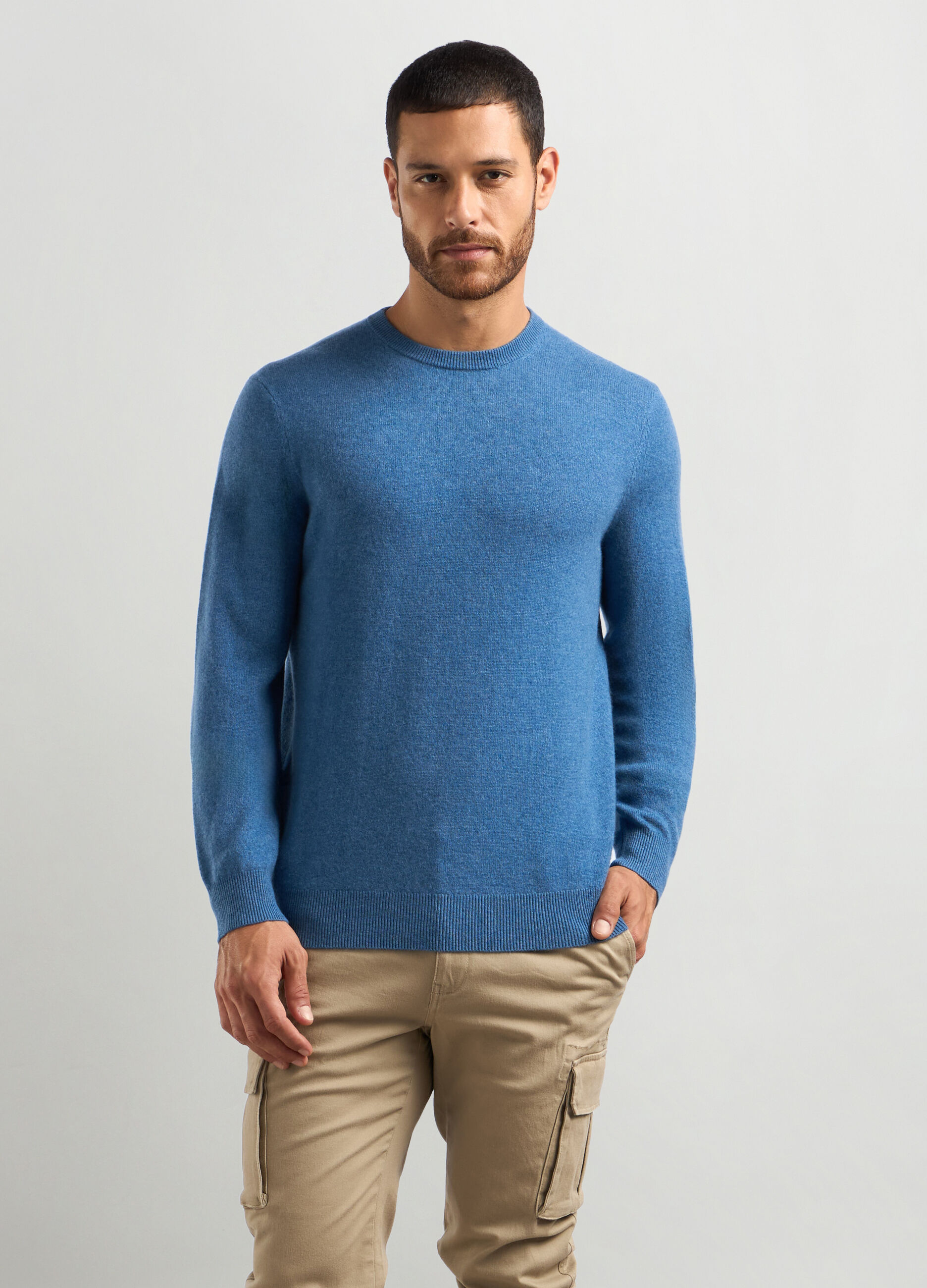 Pullover girocollo in puro cashmere uomo_0