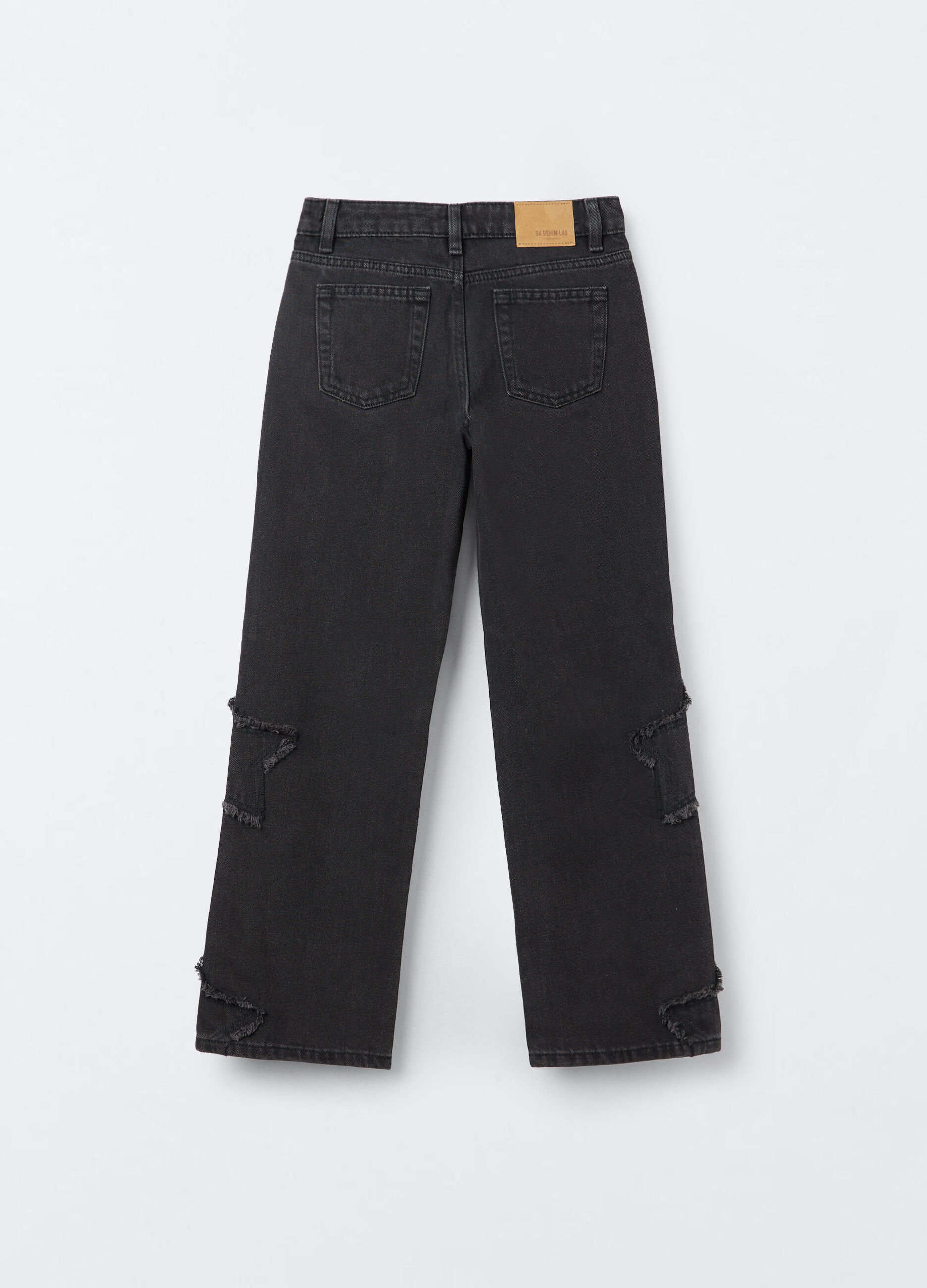 Pantaloni in denim di misto cotone Straight Fit ragazza_1