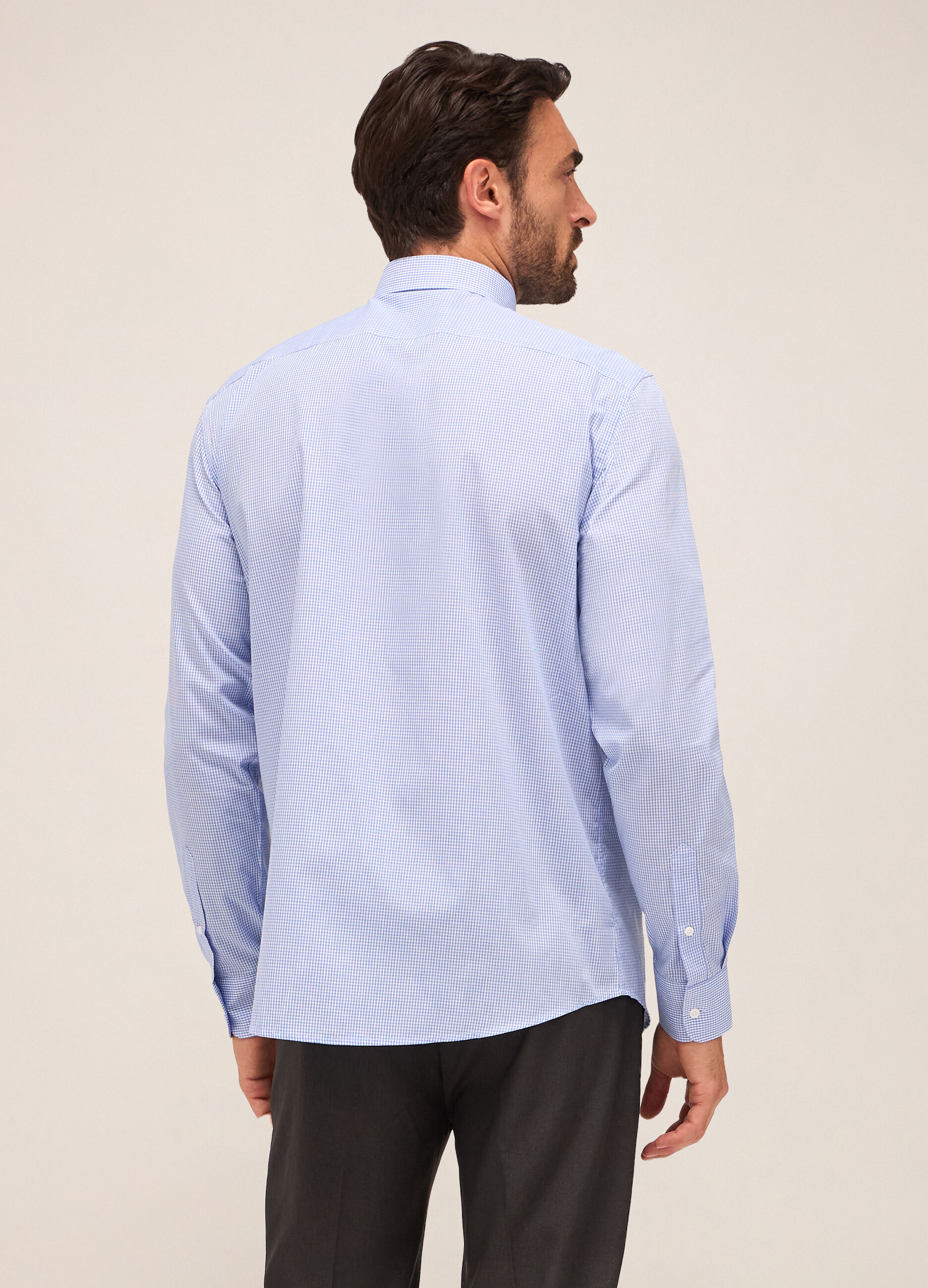 Camicia regular fit colletto classico in misto cotone uomo_1