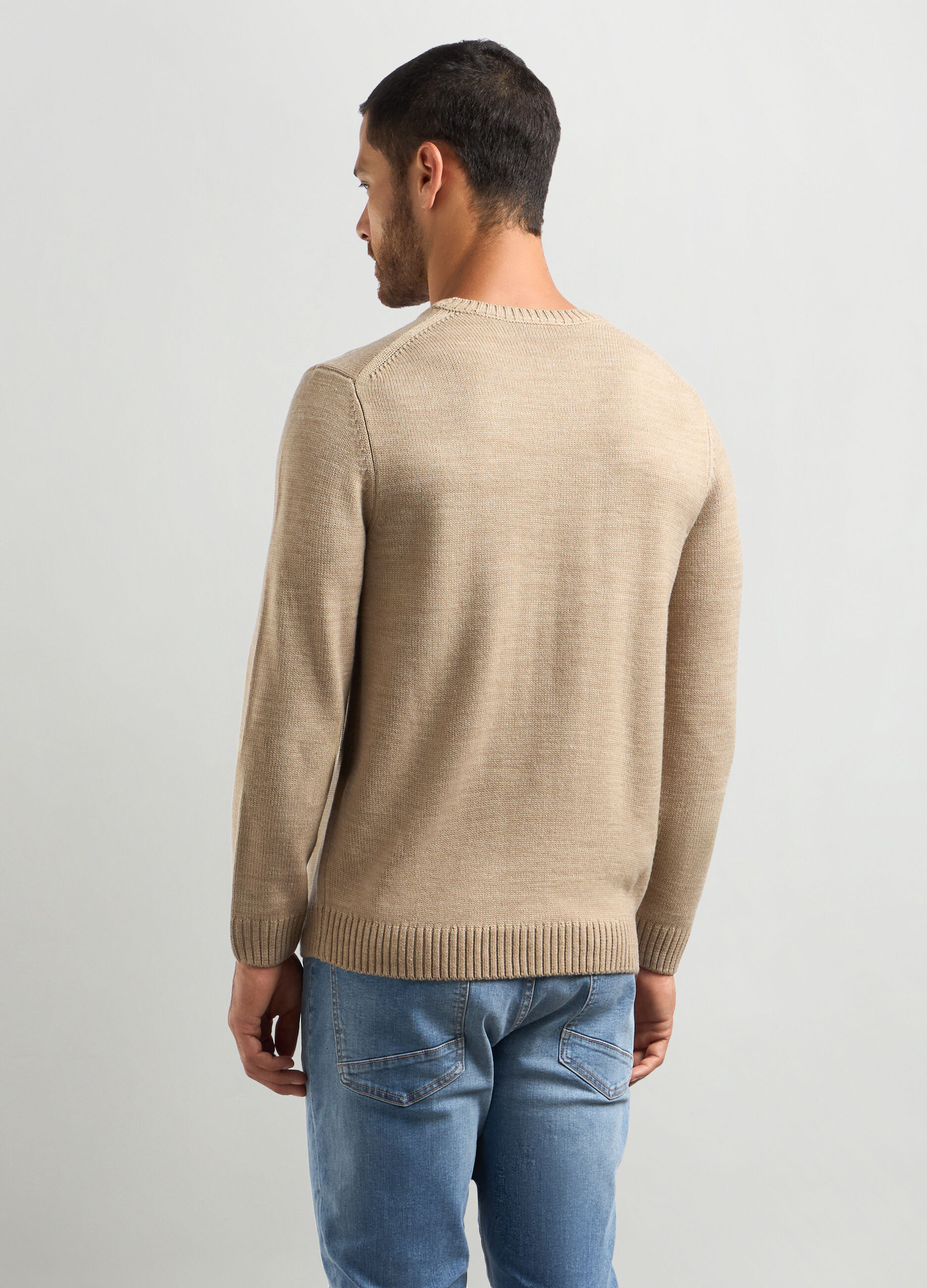 Maglione girocollo maglia rasata uomo_1