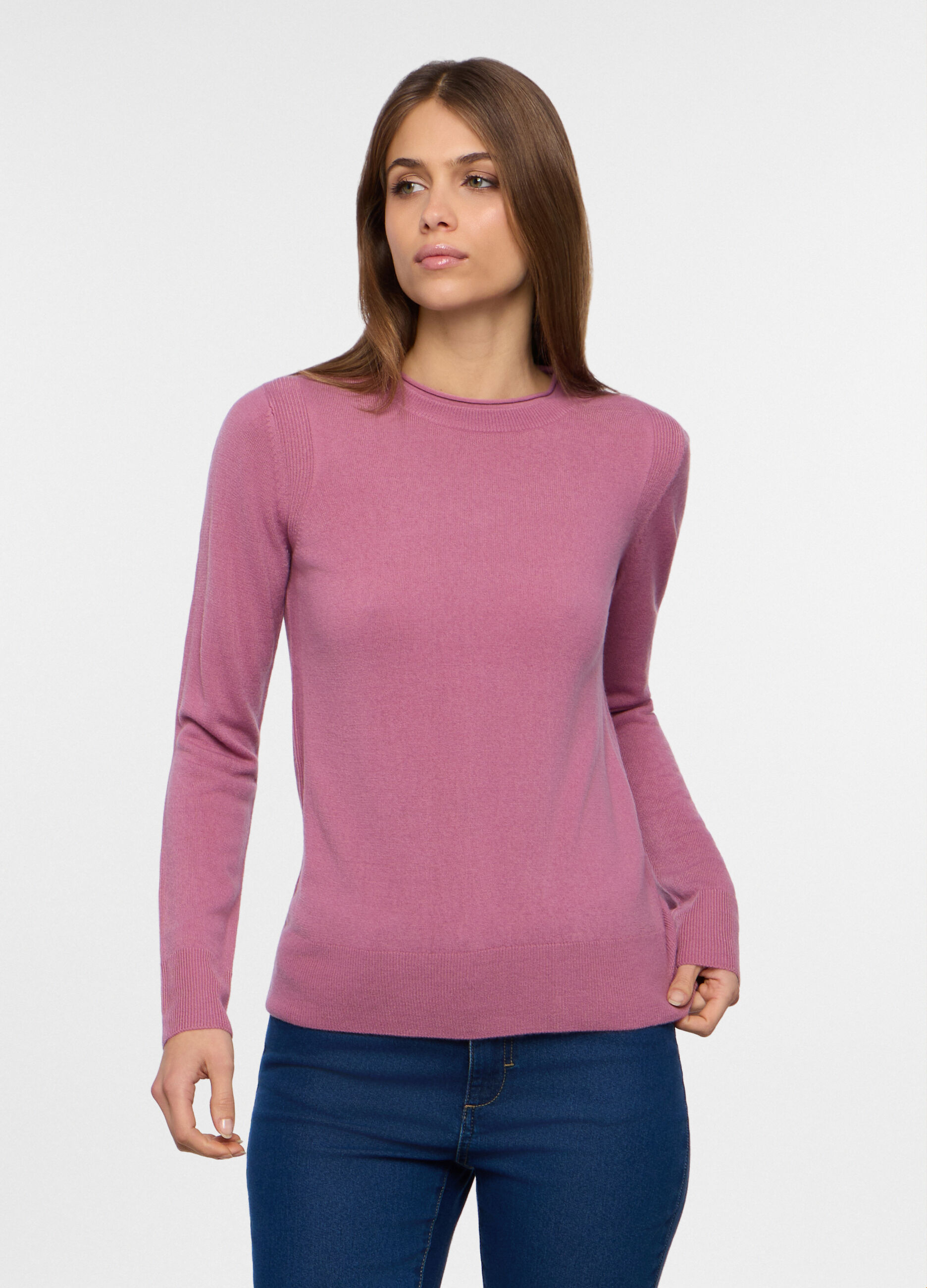 Pullover girocollo rasato donna _0