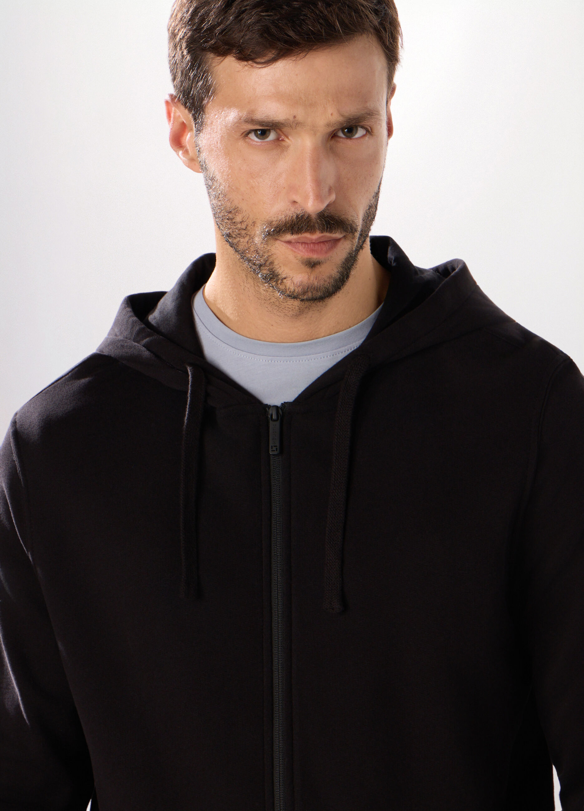 Felpa con cappuccio in puro cotone uomo_2