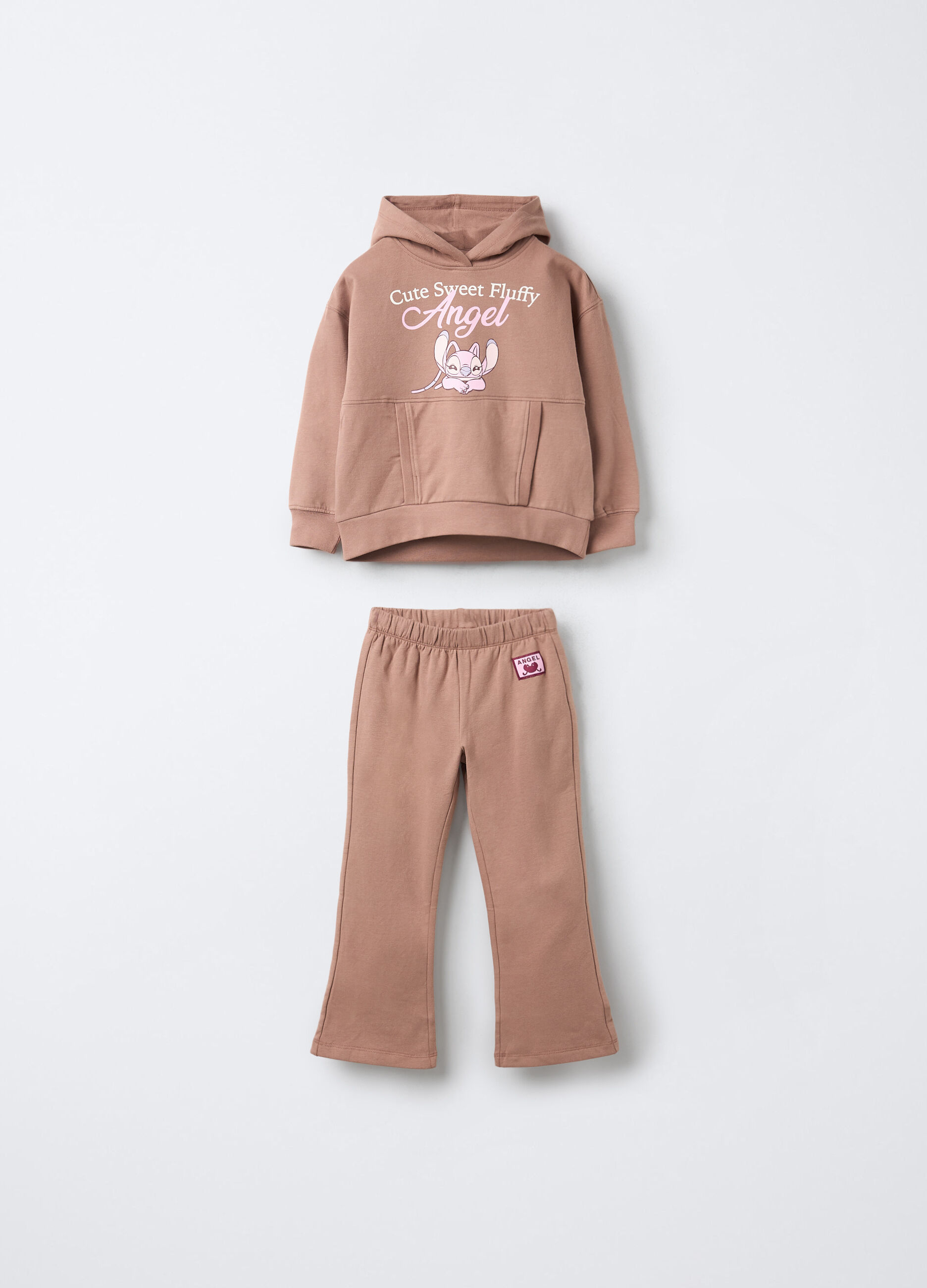 Jogging set Disney in cotone garzato stretch bambina_0