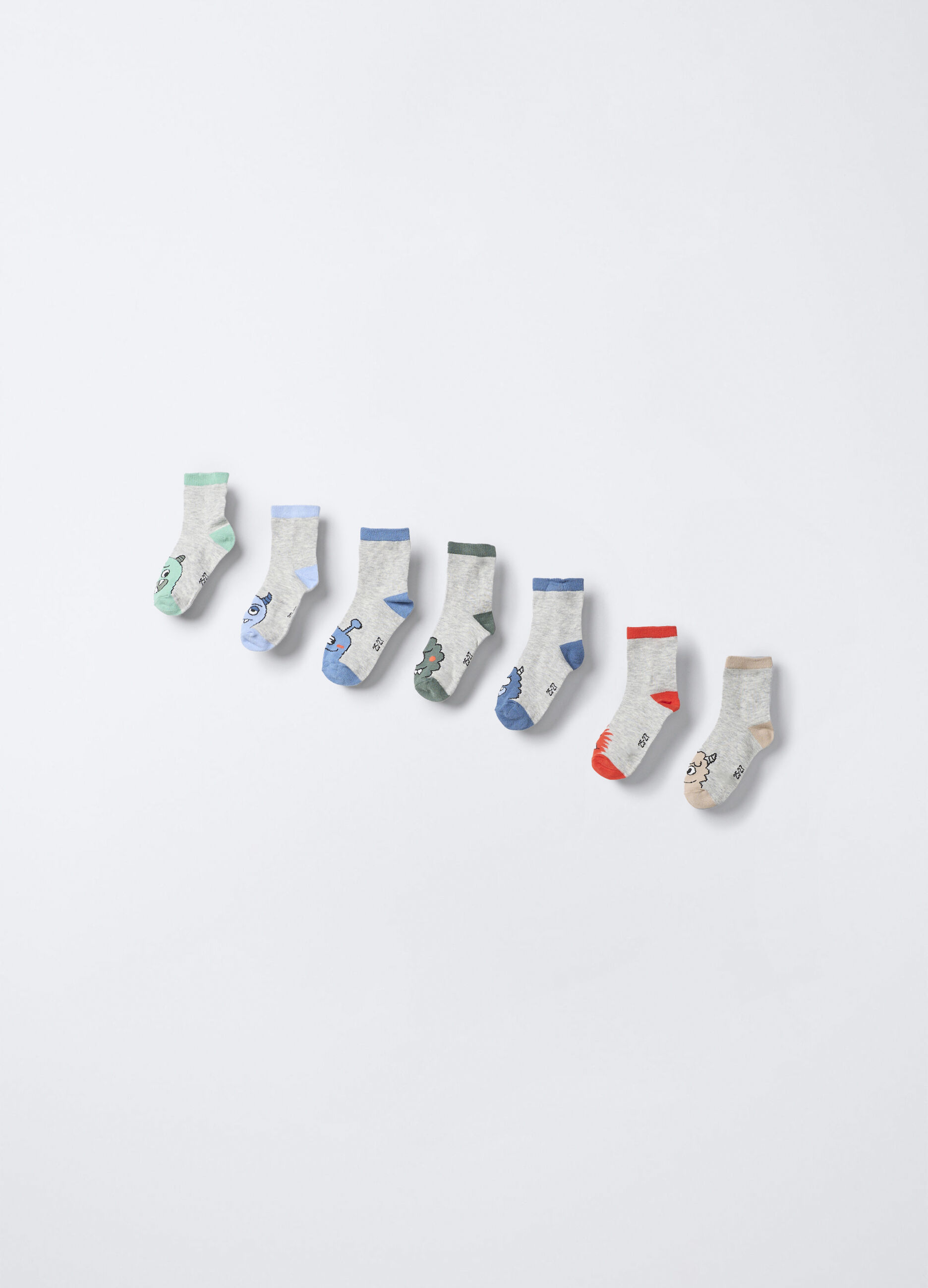 Pack 7 calze corte misto cotone bambino