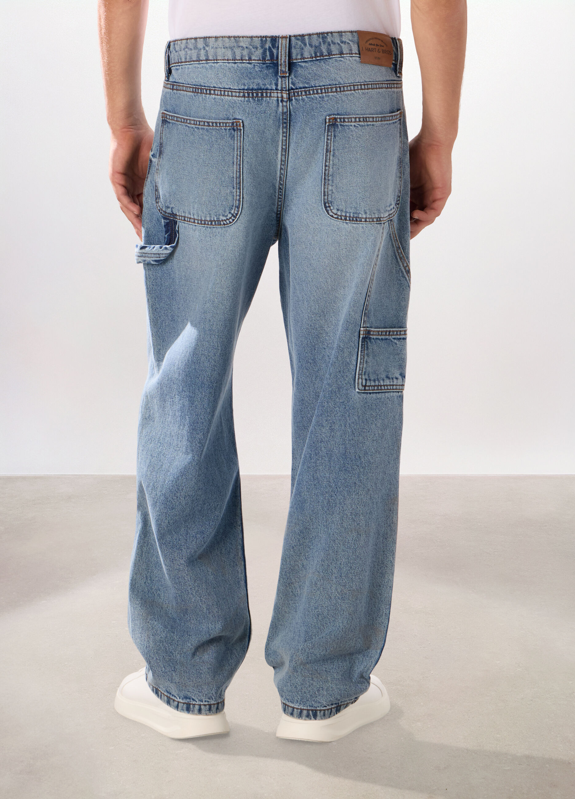 Jeans 5 tasche baggy in cotone uomo_1