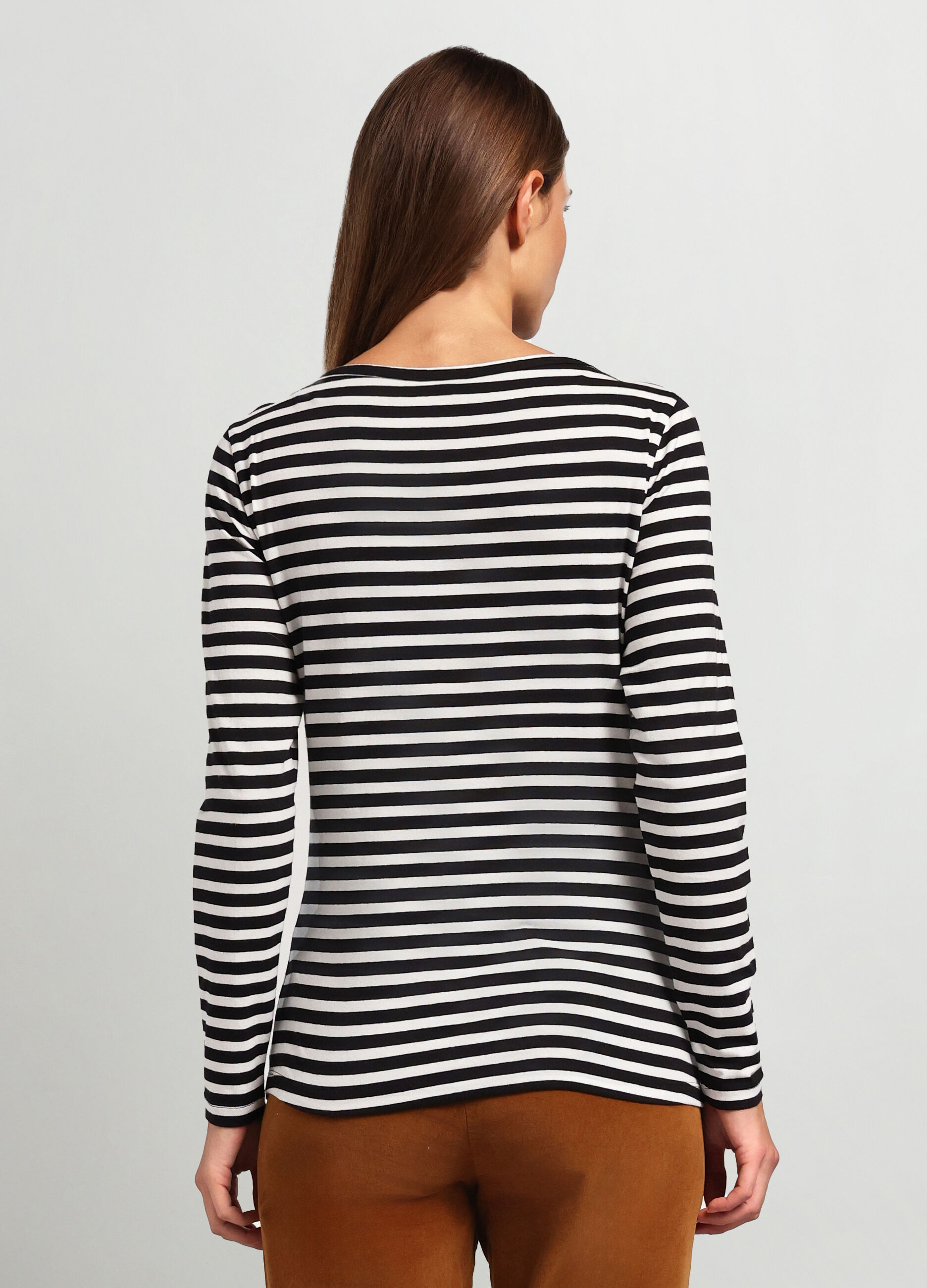T-shirt in jersey di cotone stretch donna _1