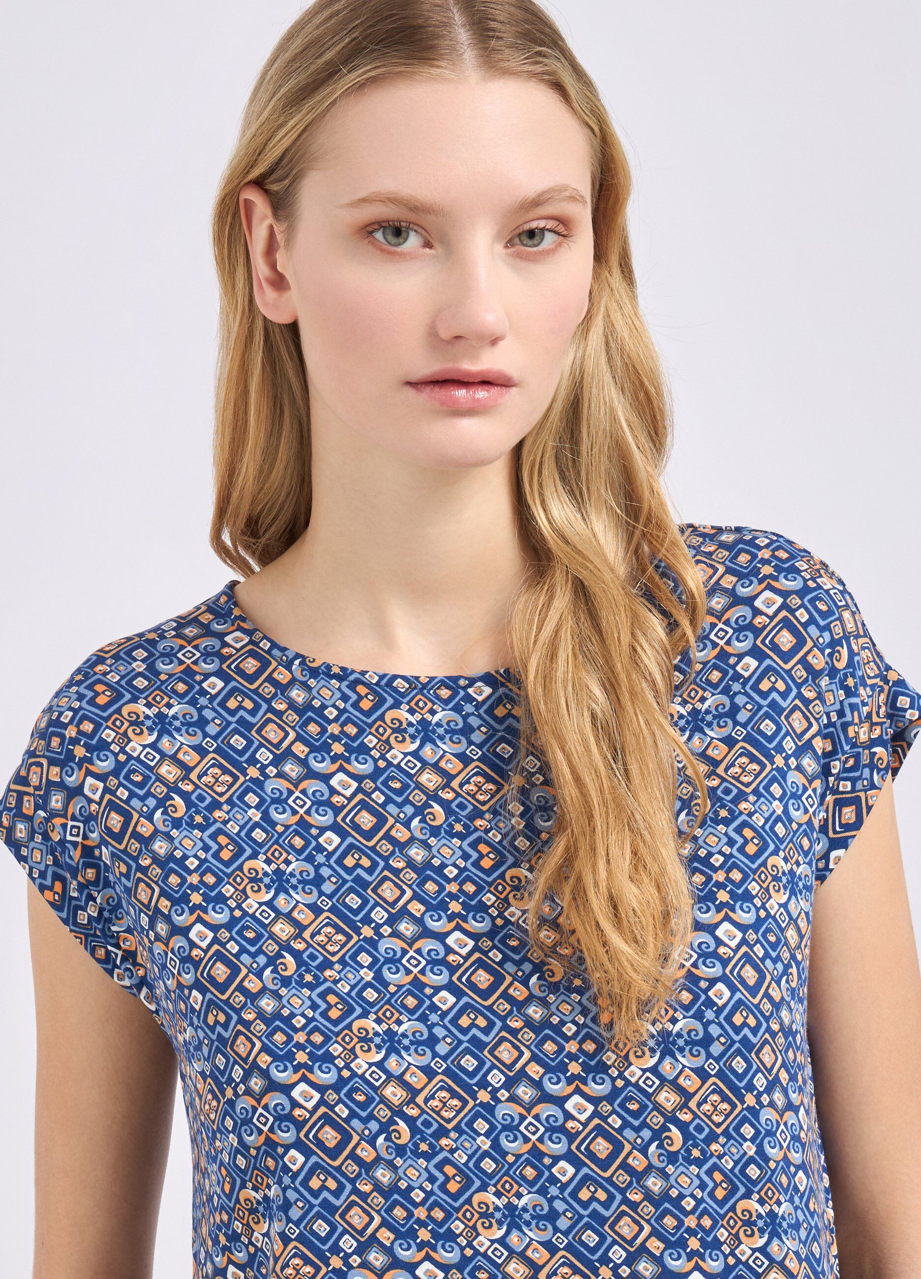 T-shirt in pura viscosa stretch con stampa donna_2