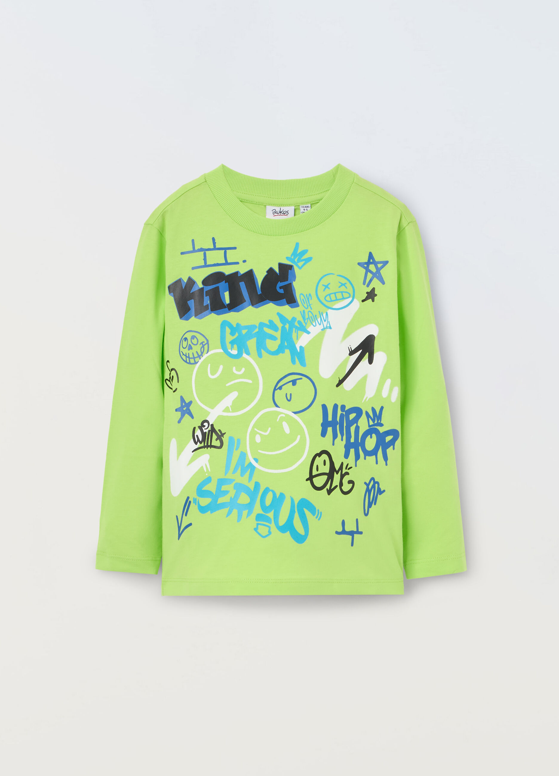 T-shirt in puro cotone a maniche lunghe bambino_0