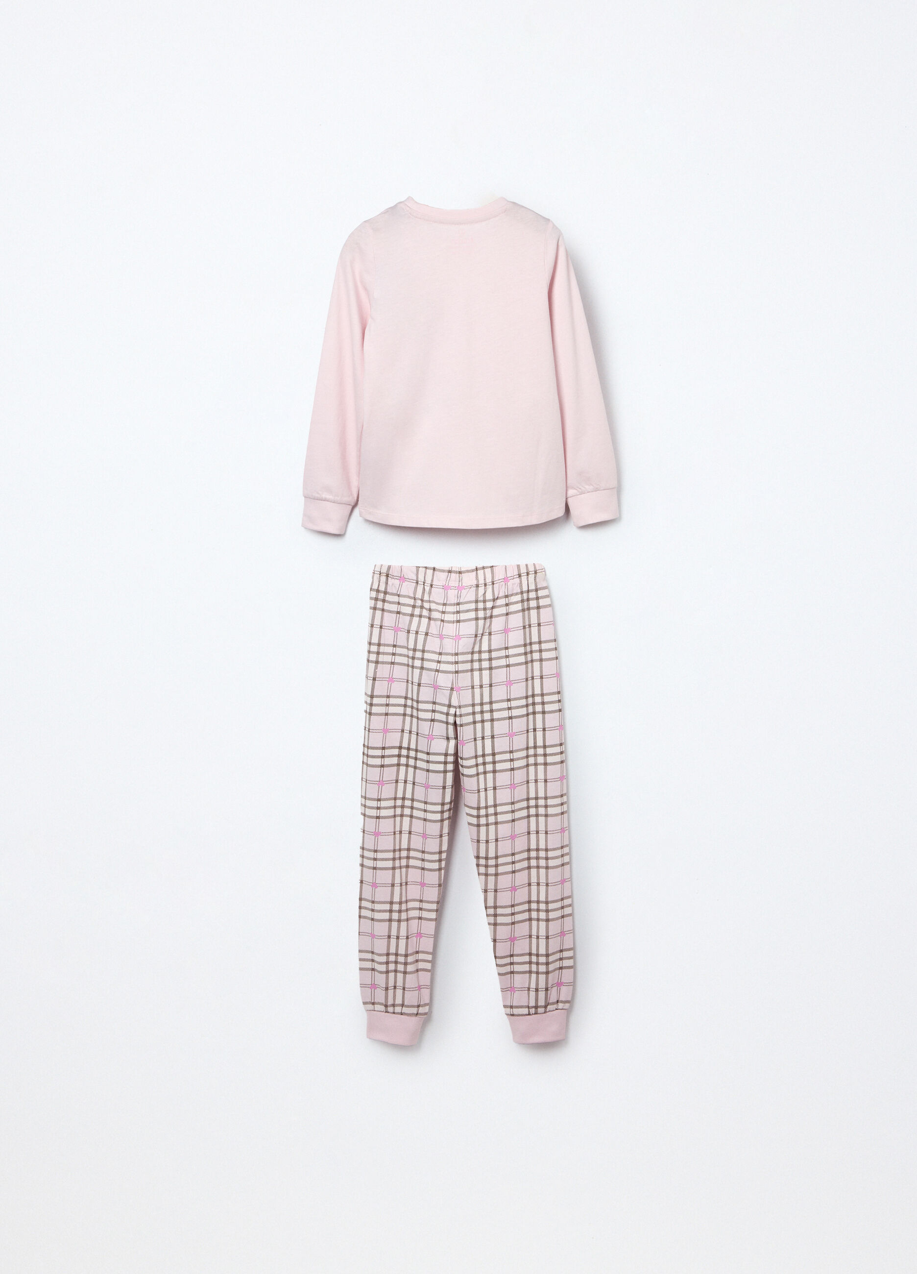 Set pigiama lungo in puro cotone bambina_1