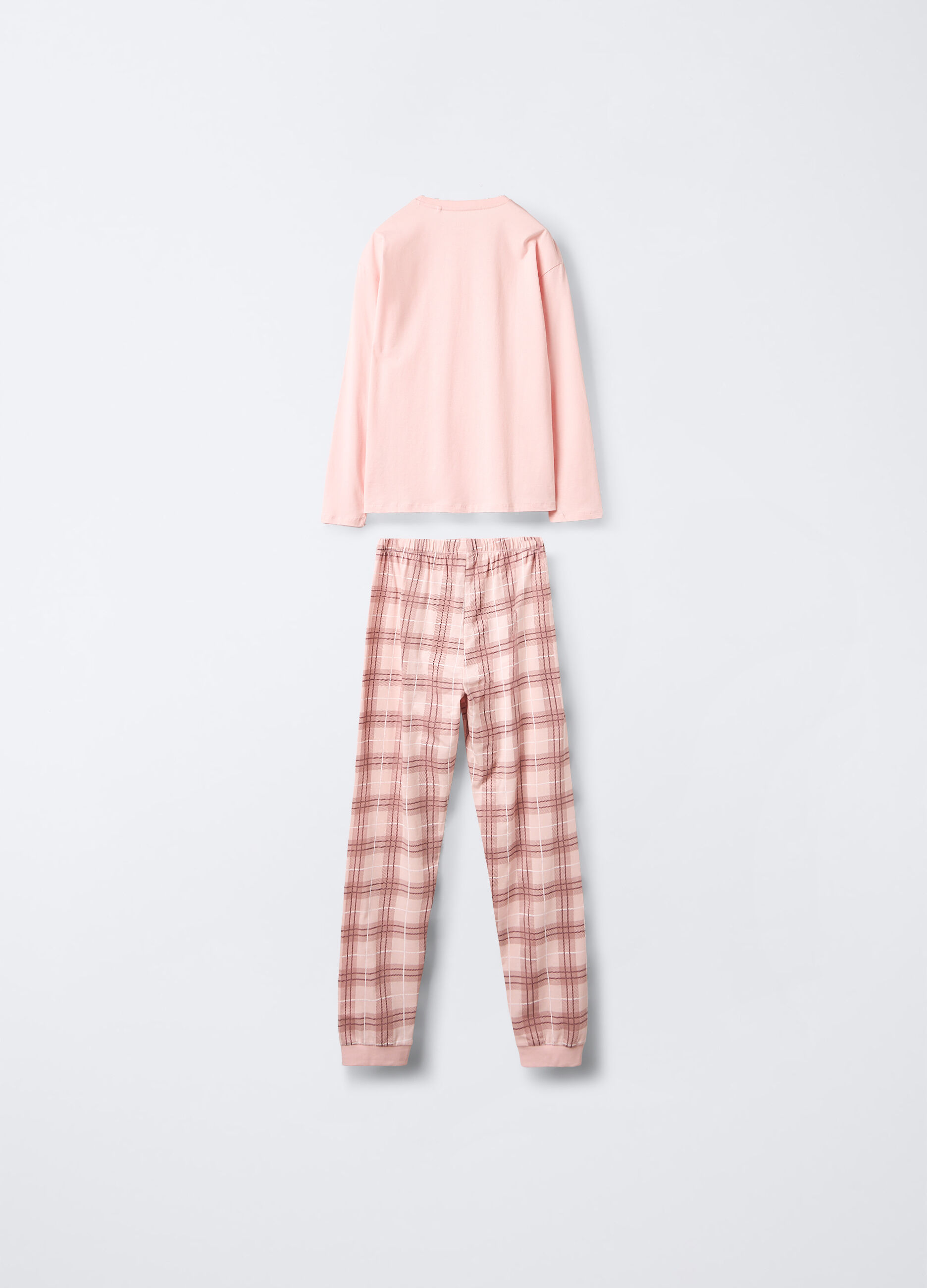 Set pigiama lungo in jersey di puro cotone ragazza_1