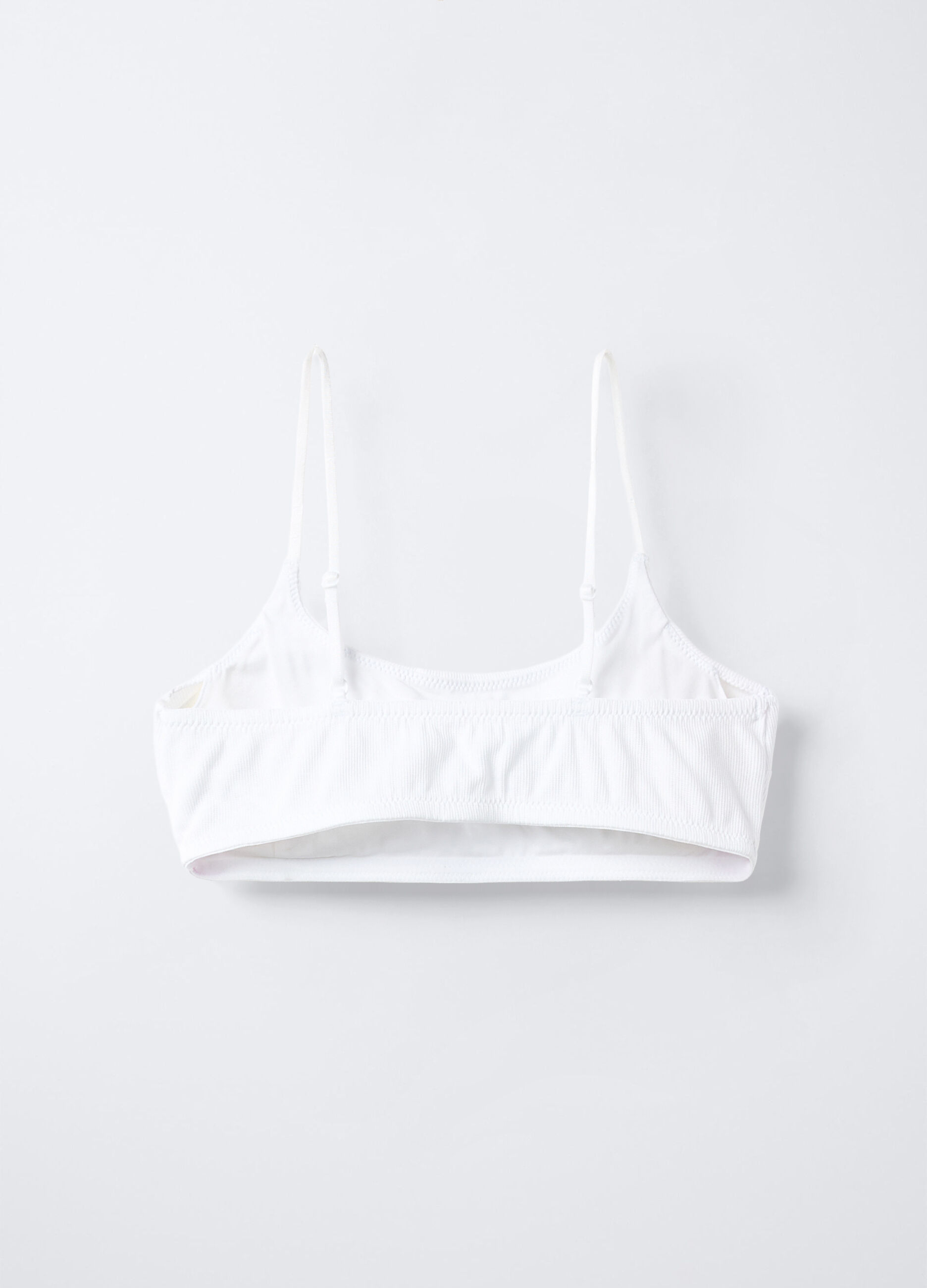 Top imbottito in costina di cotone stretch ragazza_1