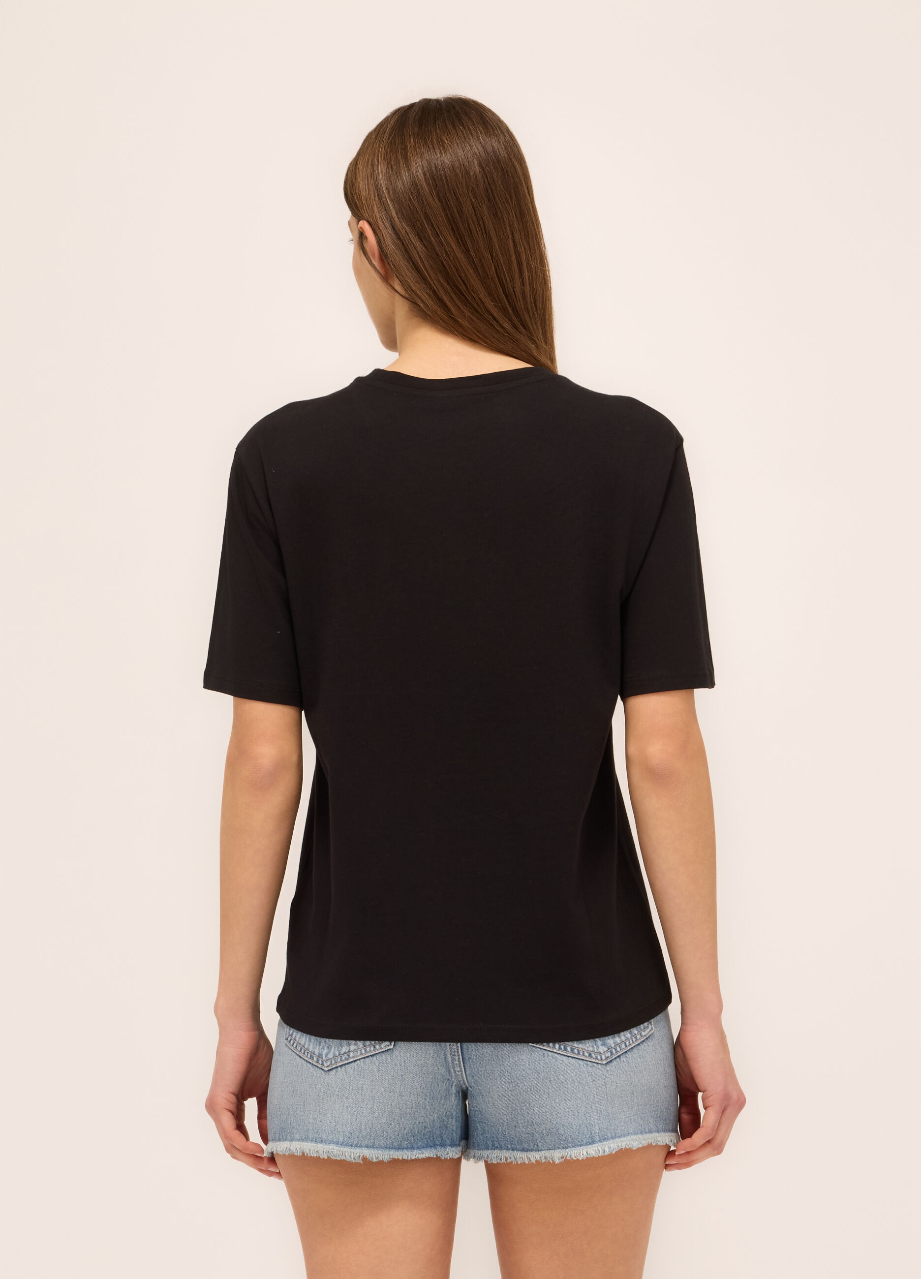 T-shirt in jersey di puro cotone donna_1
