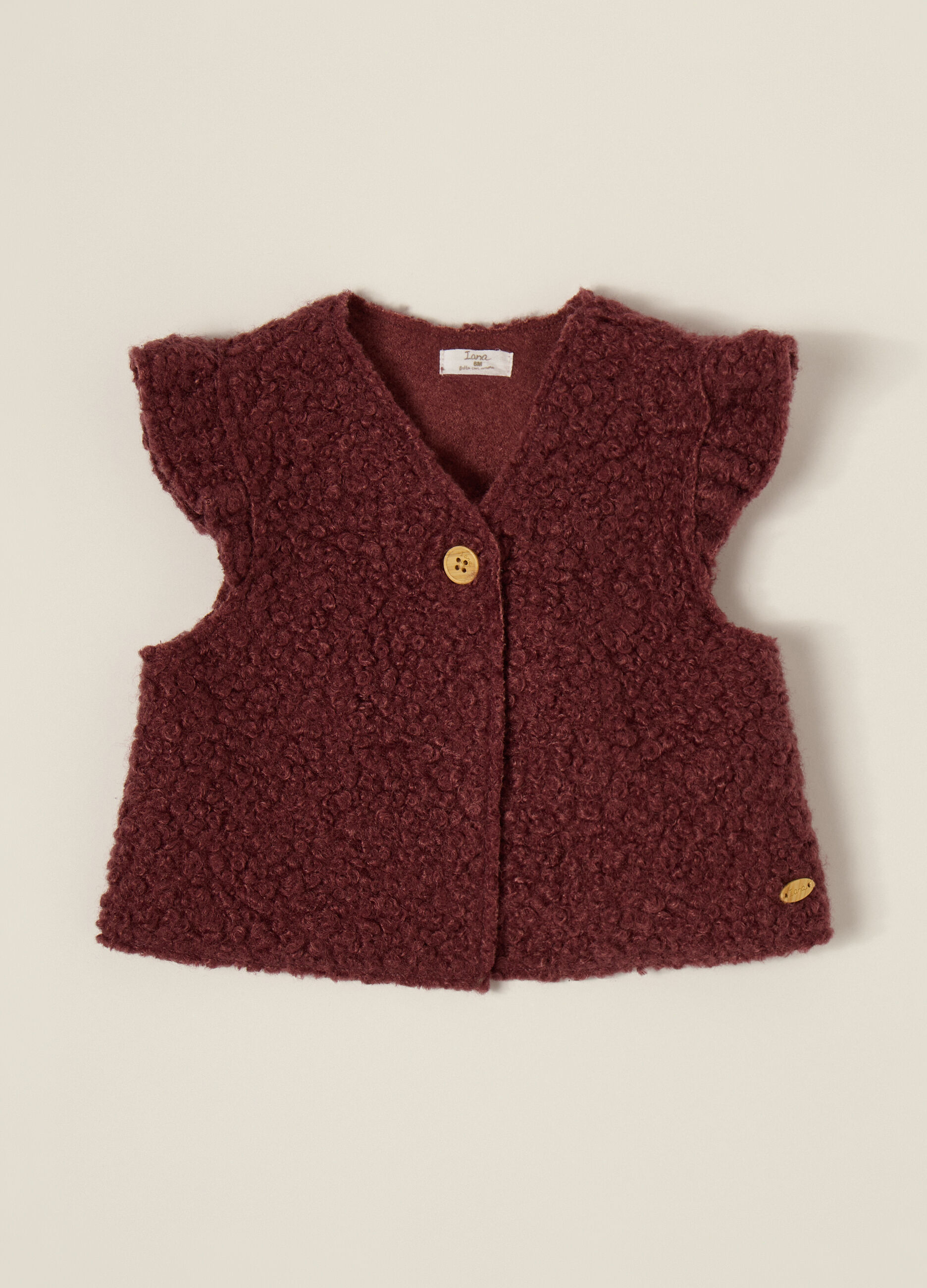 Gilet rosso in misto tessuto_1