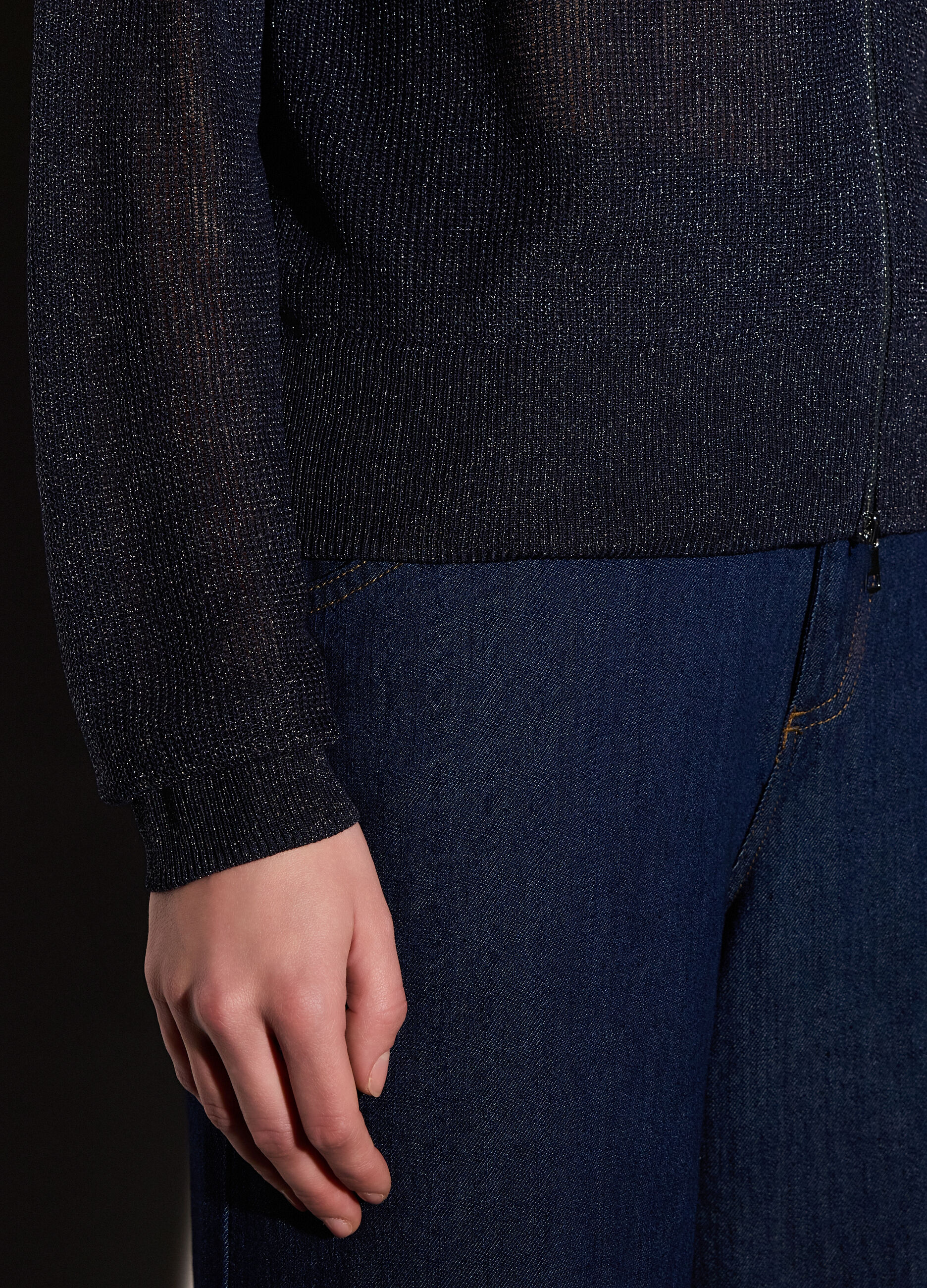 Cardigan full zip in costina donna_3