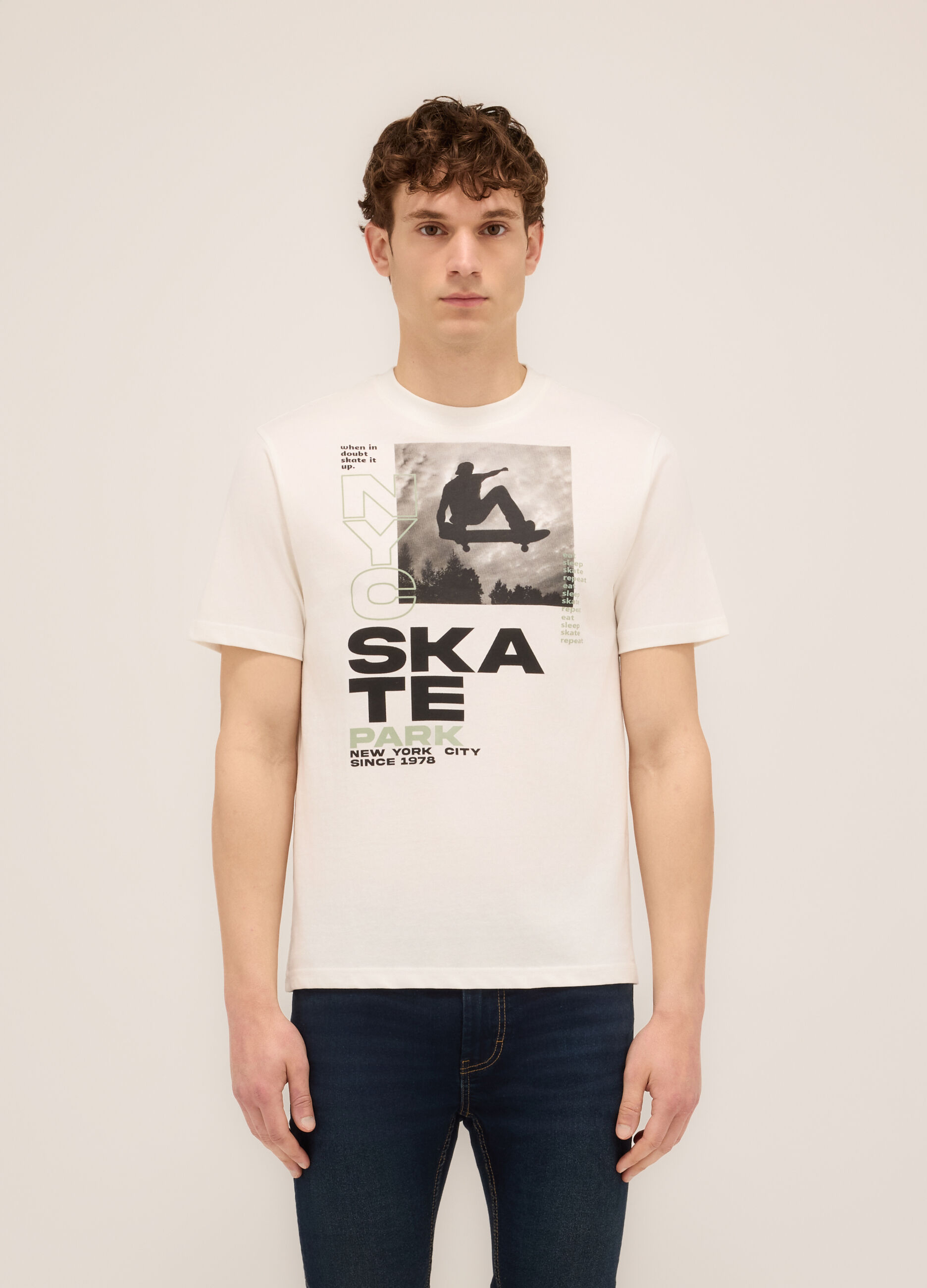 T-shirt girocollo stampa NYC Skate Park uomo