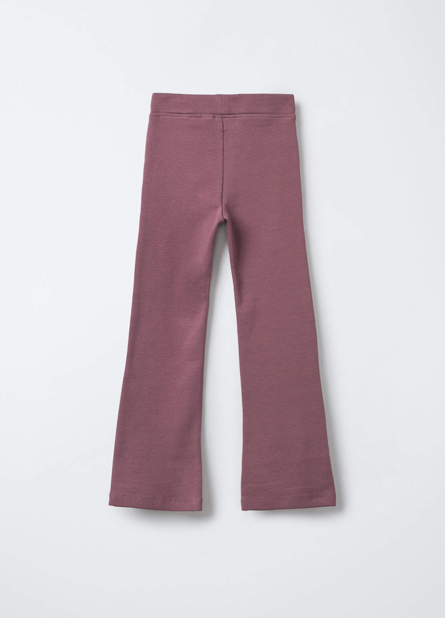 Leggings in costina di cotone stretch Flare Fit bambina_1