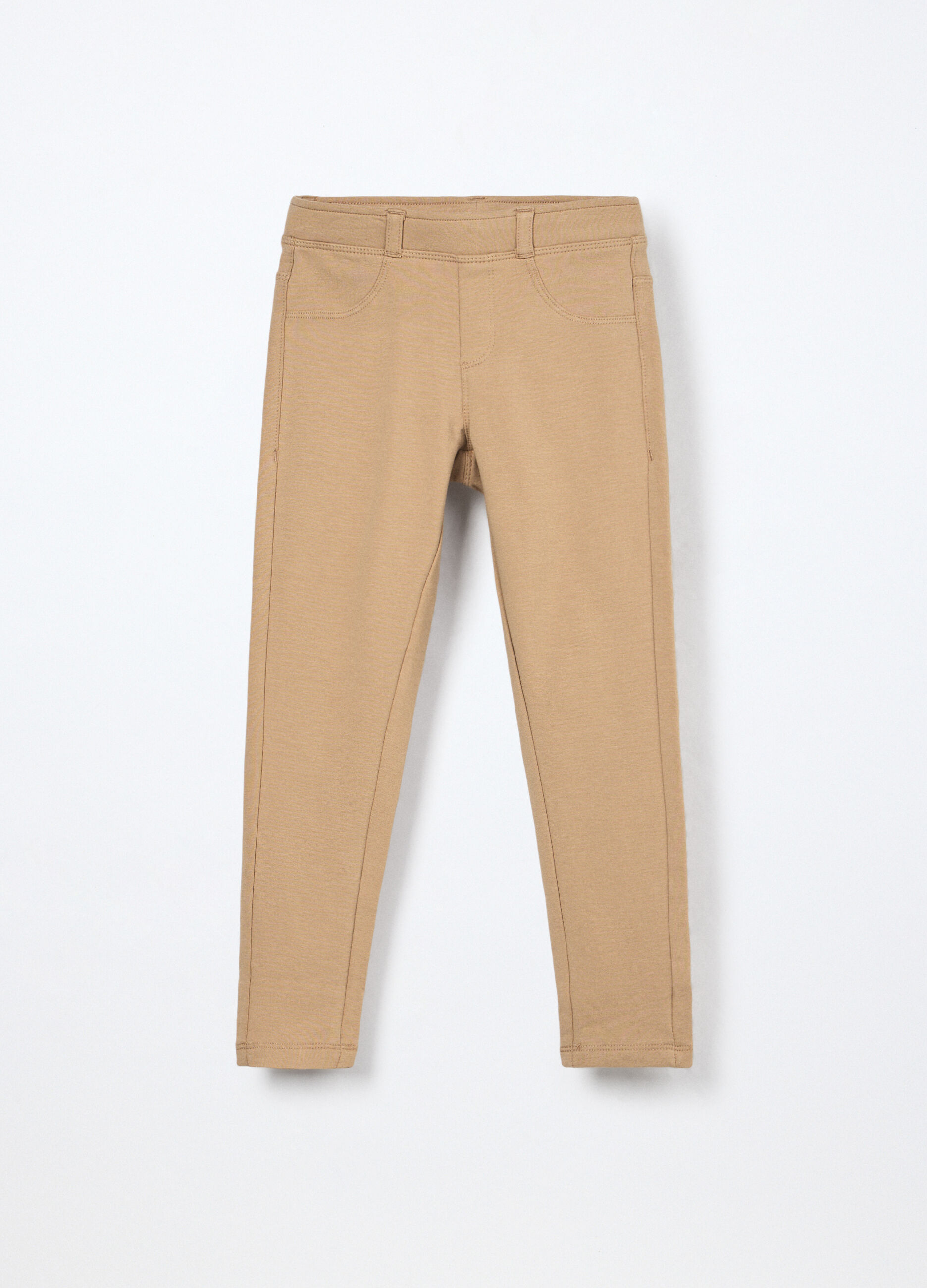 Treggings in french terry di cotone stretch bambina_0