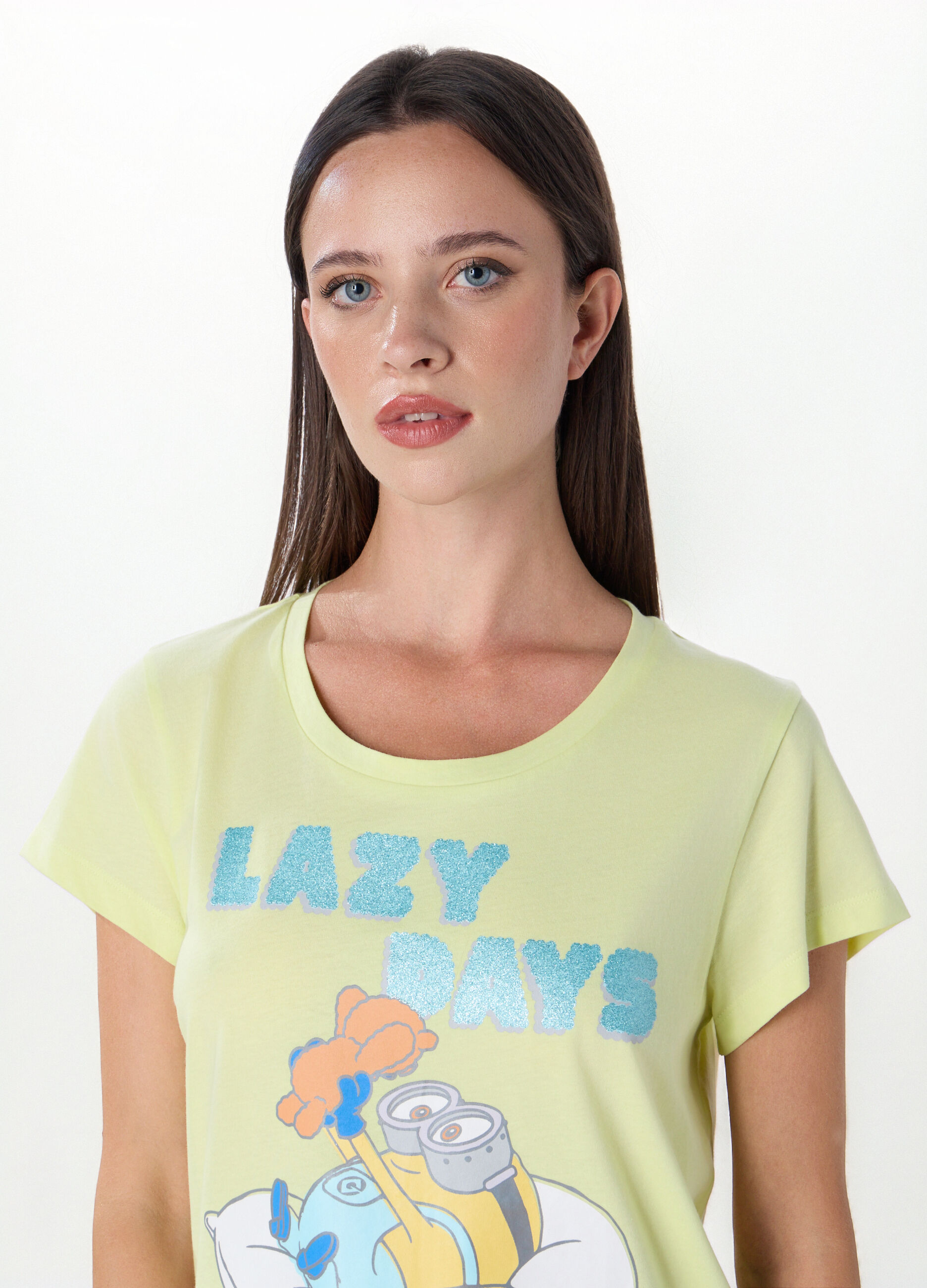 Pigiama corto in jersey di puro cotone donna_2