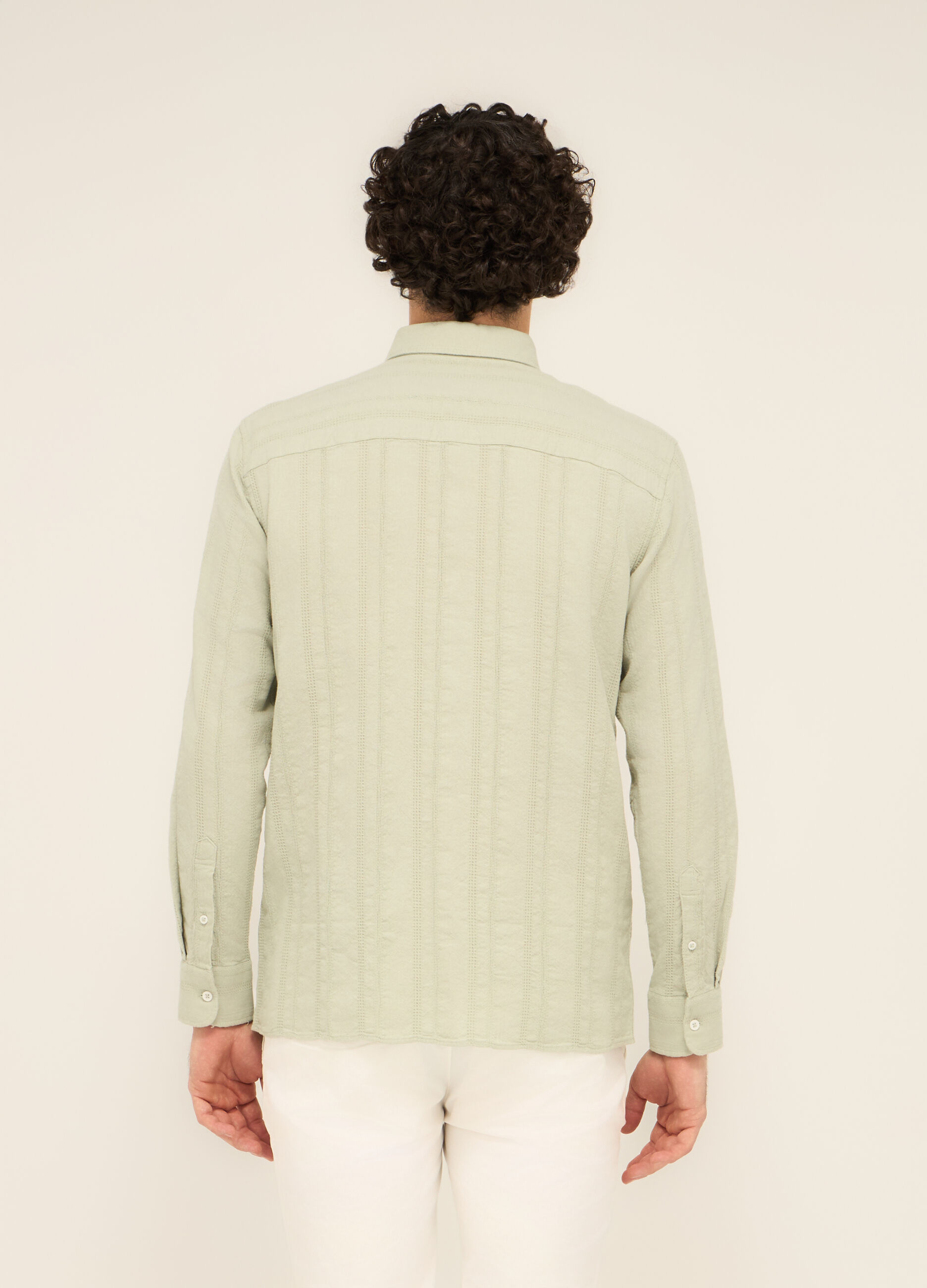 Camicia colletto button-down in cotone uomo