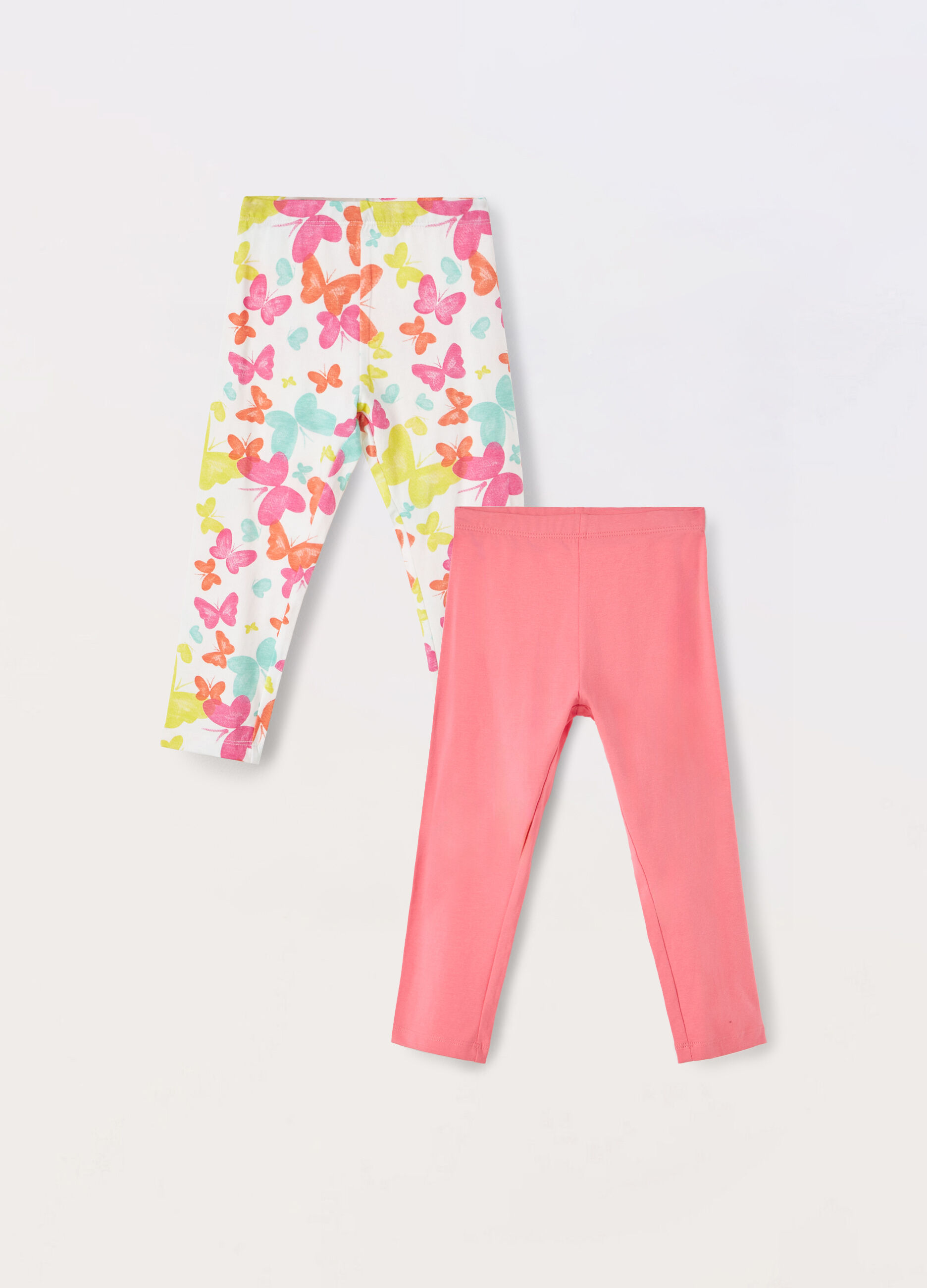 Pack 2 leggings in cotone stretch bambina_0