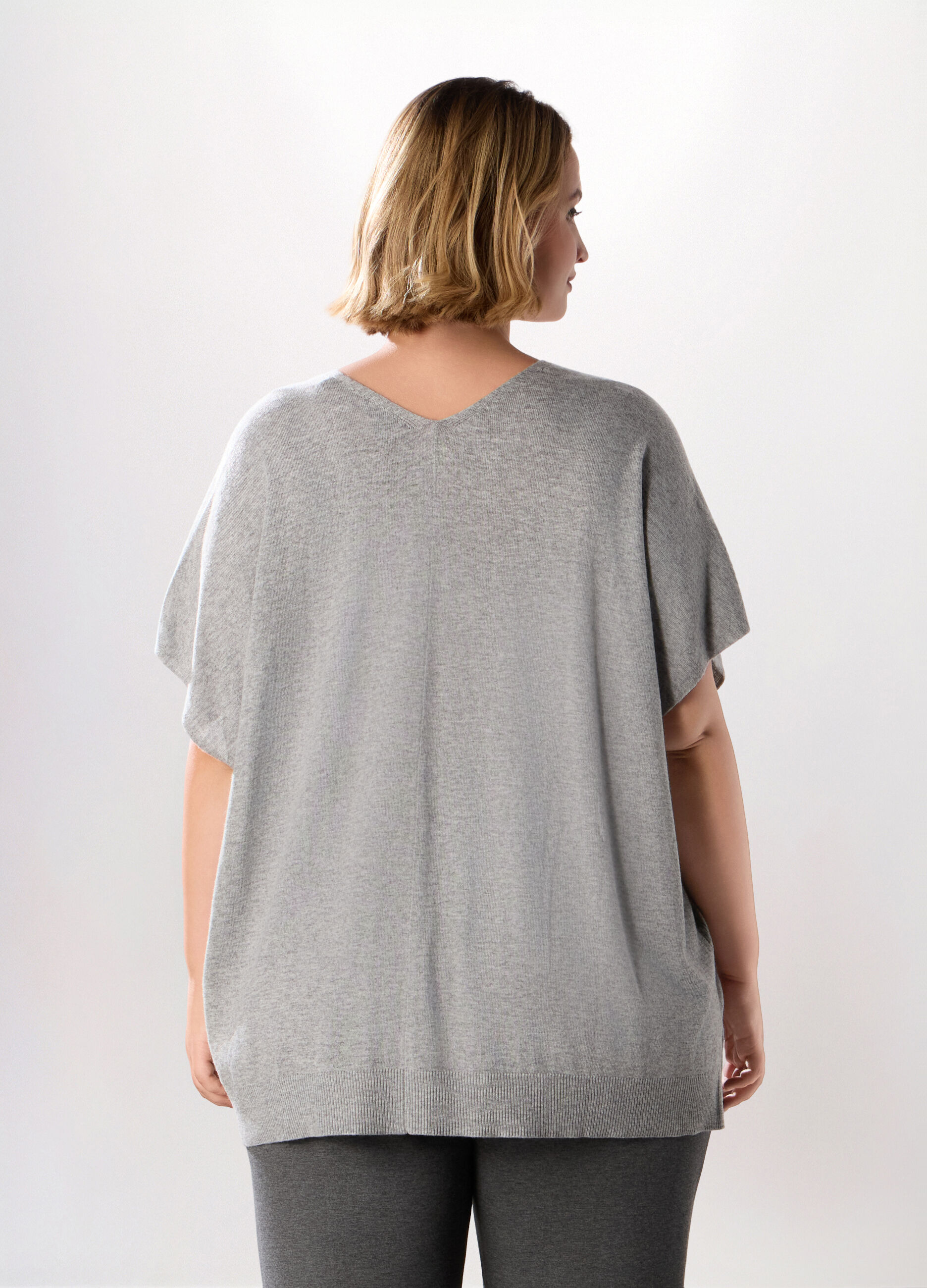 Maglia poncho in misto lana donna curvy_1
