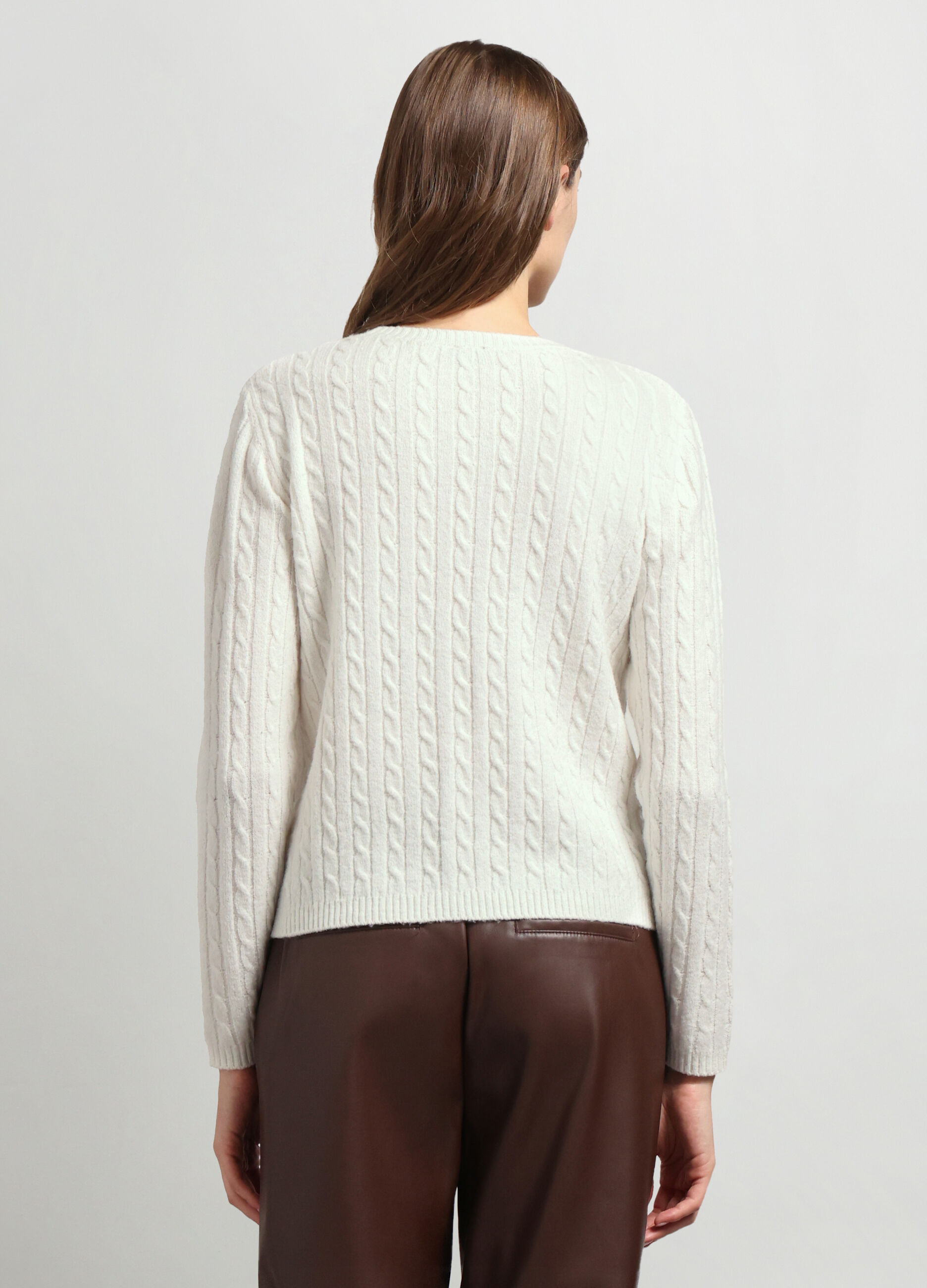 Pullover tricot a treccia donna_1
