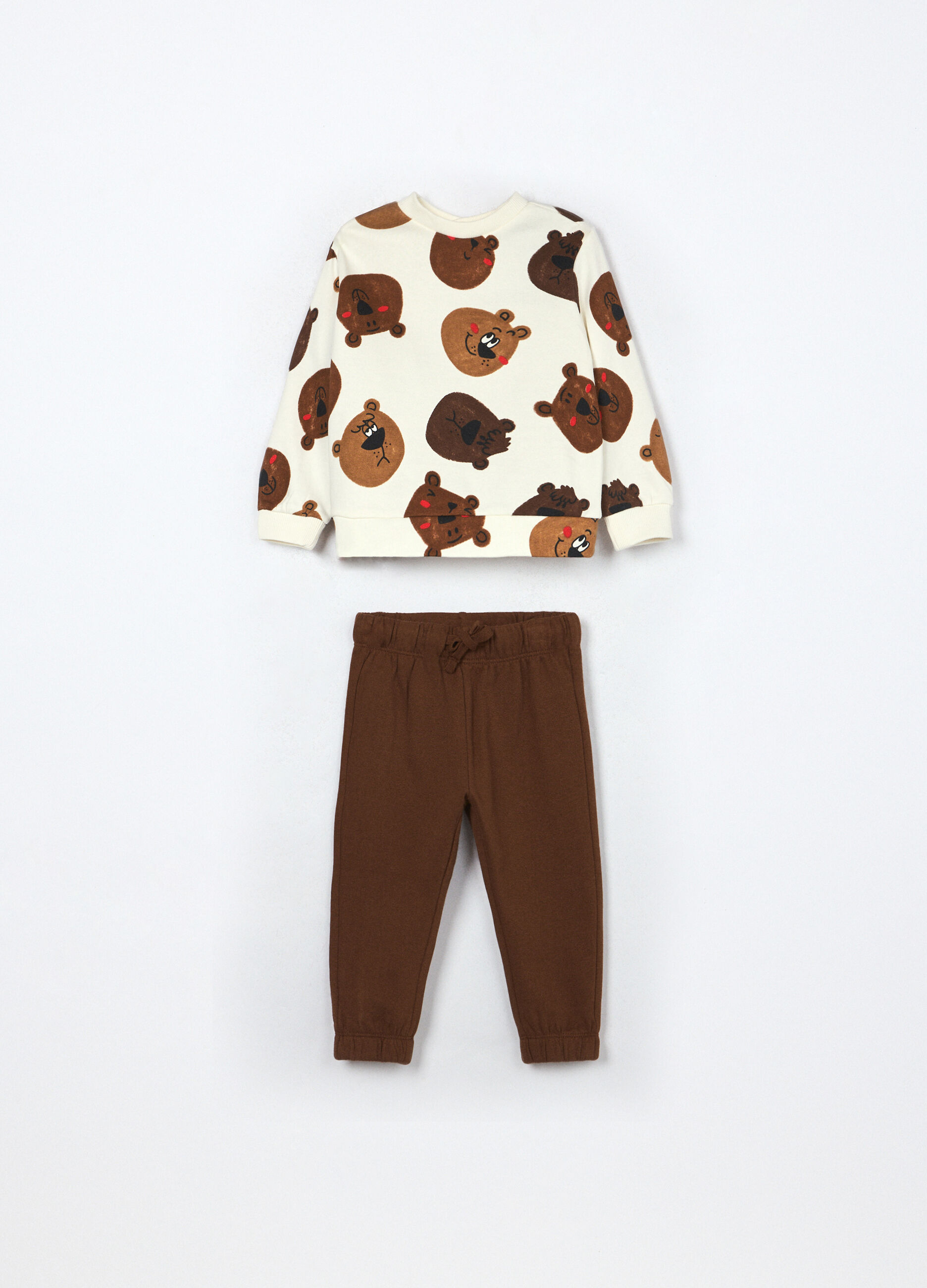 Jogging set in puro cotone fleece neonato_0