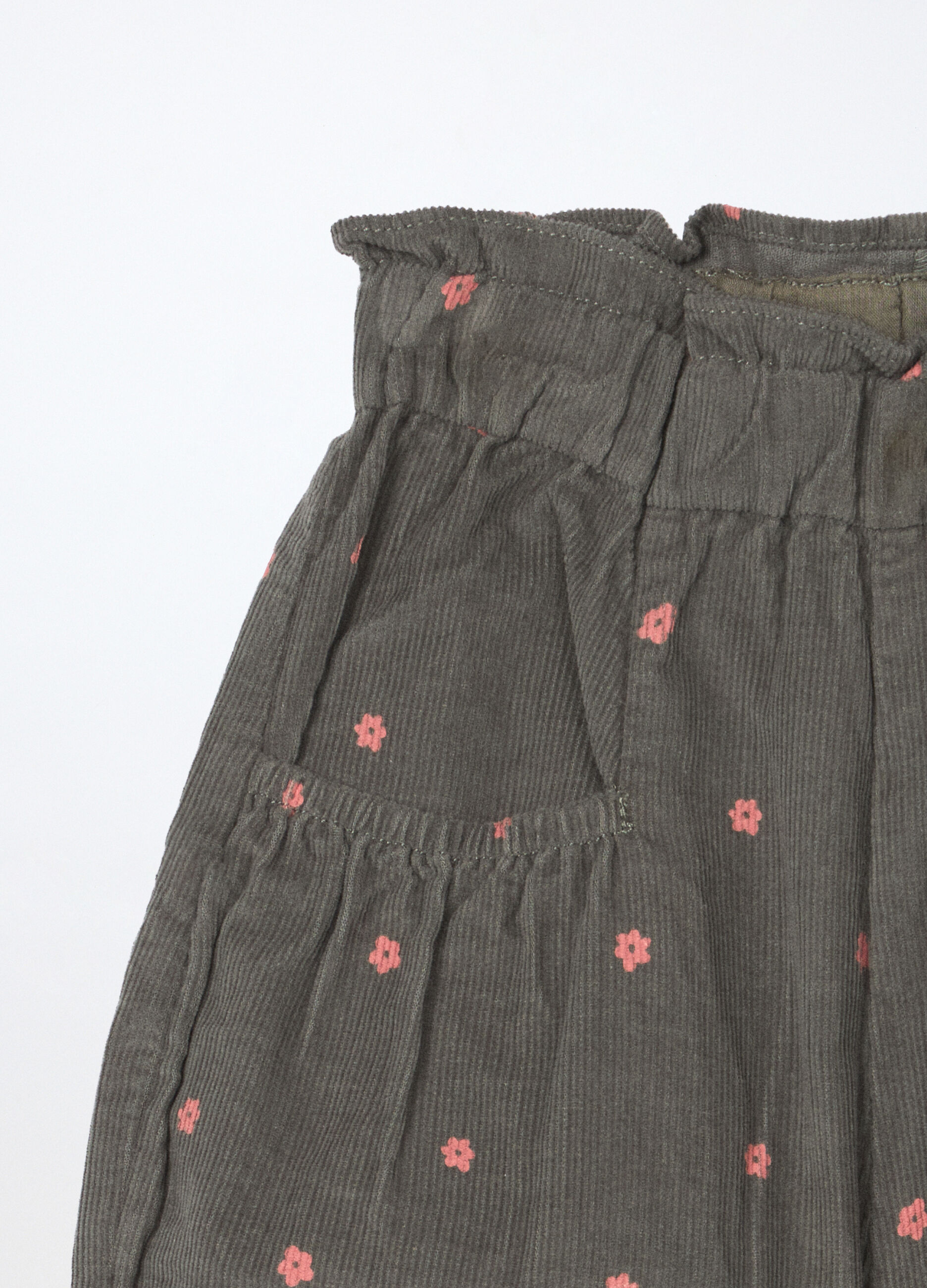 Pantaloni wide leg in velluto a coste neonata