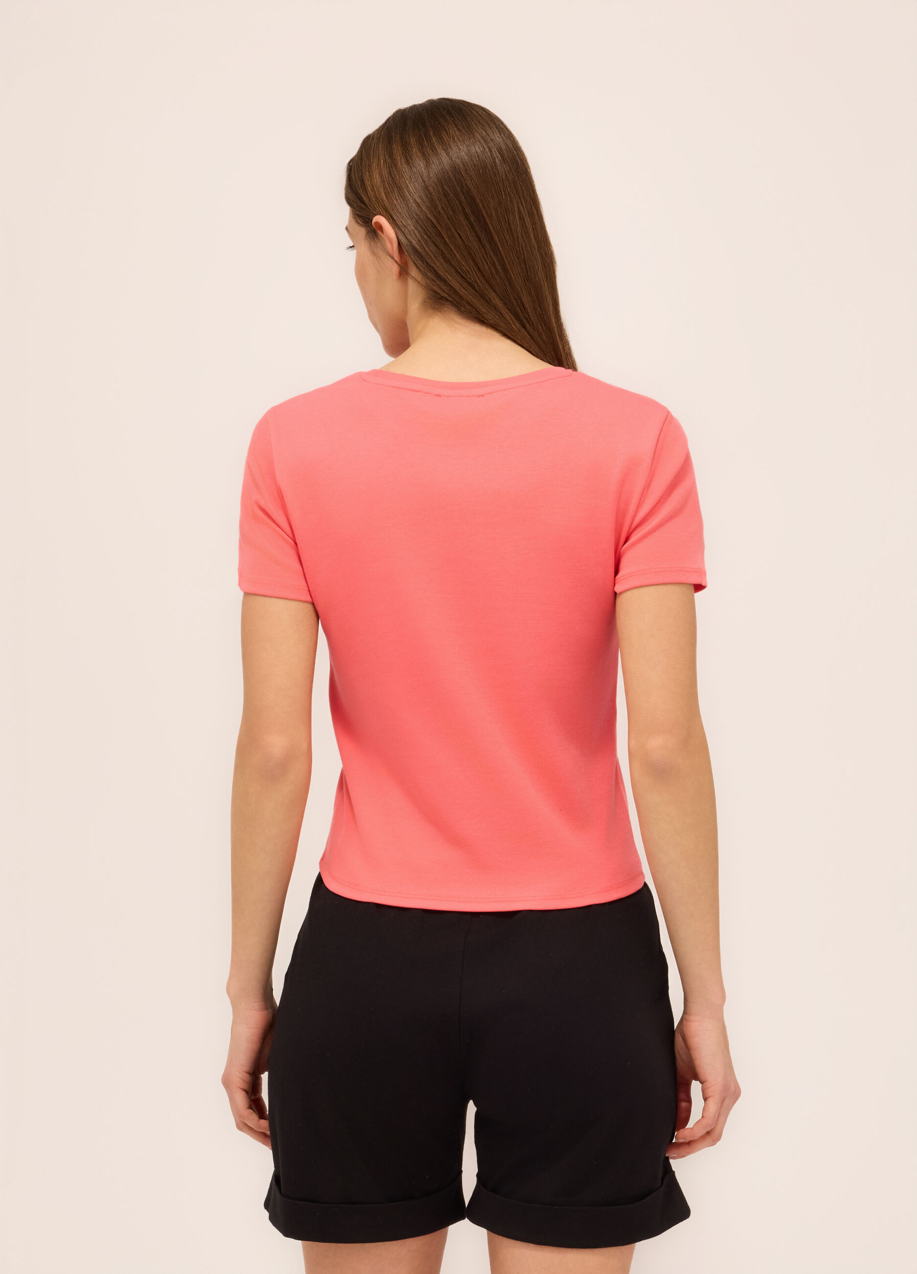 T-shirt in cotone stretch donna_1