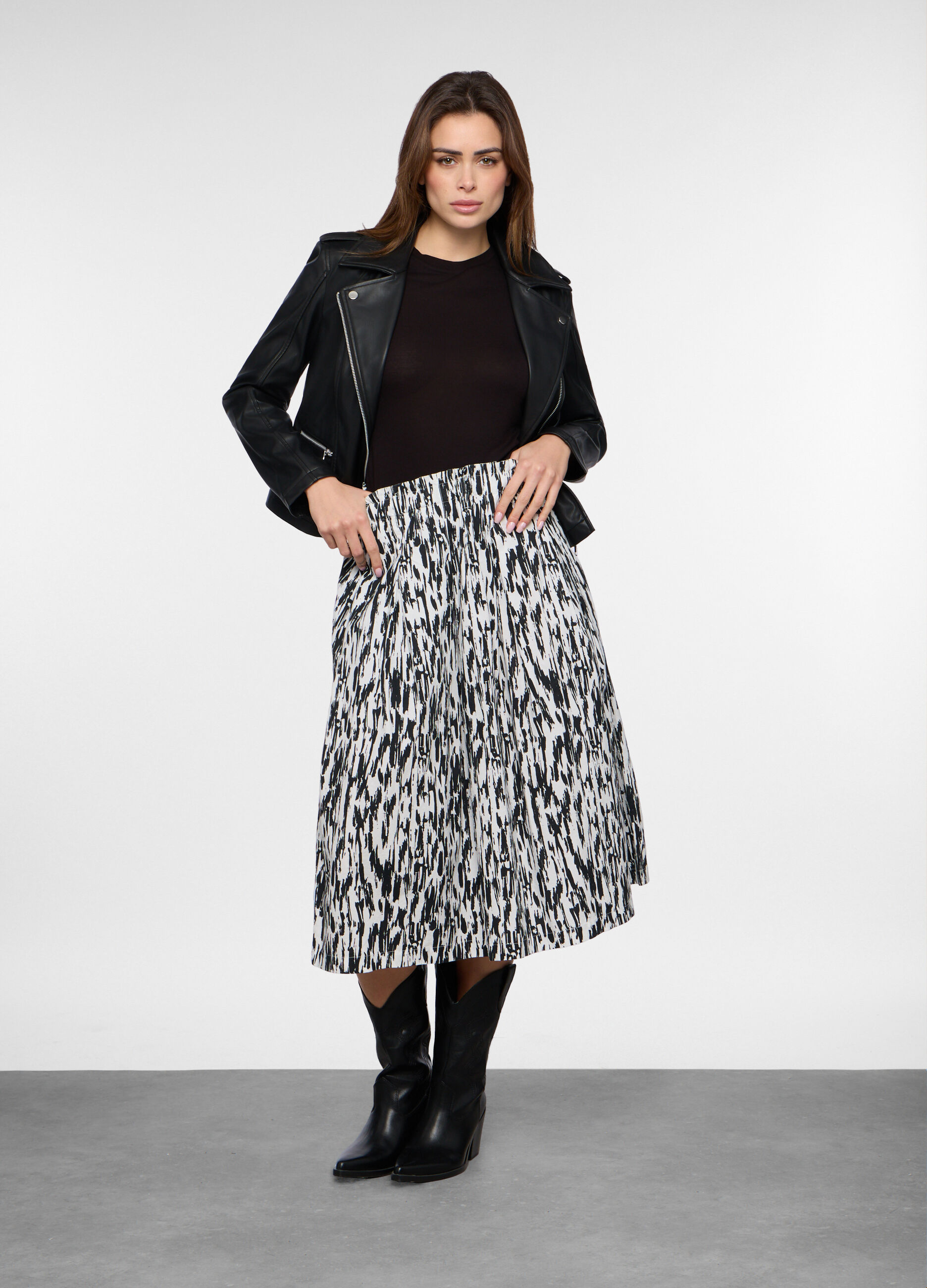 Gonna lunga in popeline di puro cotone donna_0