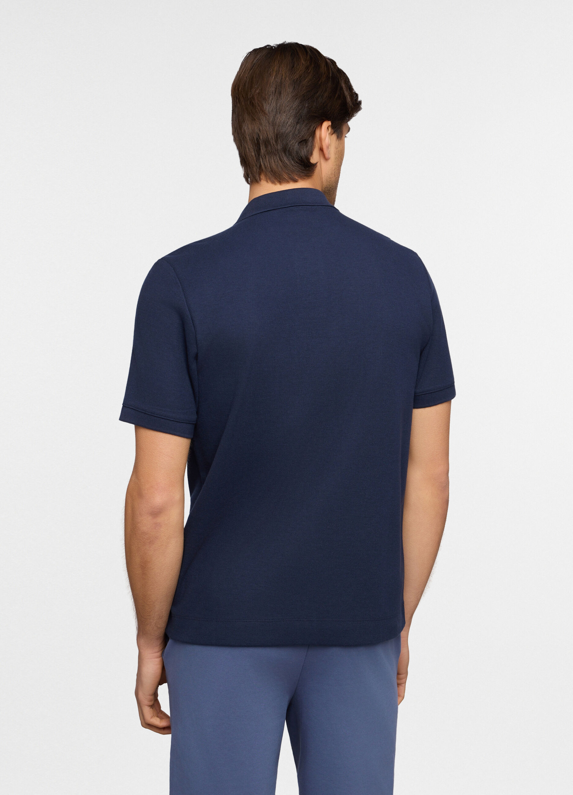 Polo maniche corte in cotone waffle uomo_1