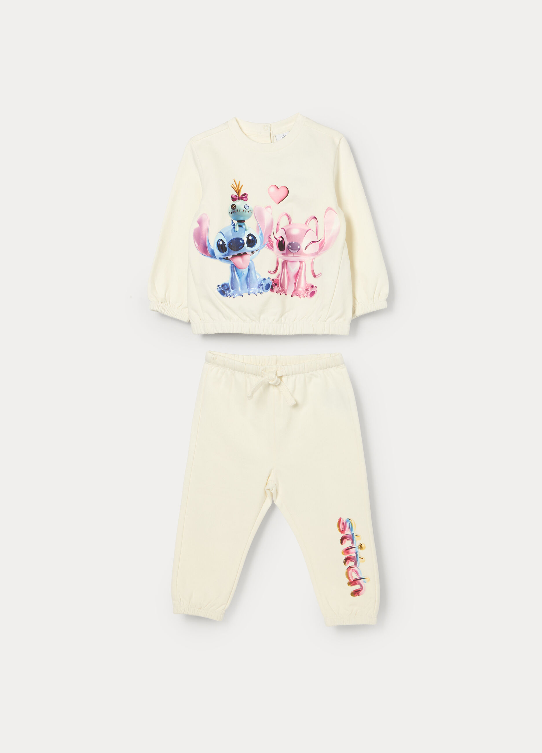 Jogging set Disney in french terry di cotone stretch bimba_0