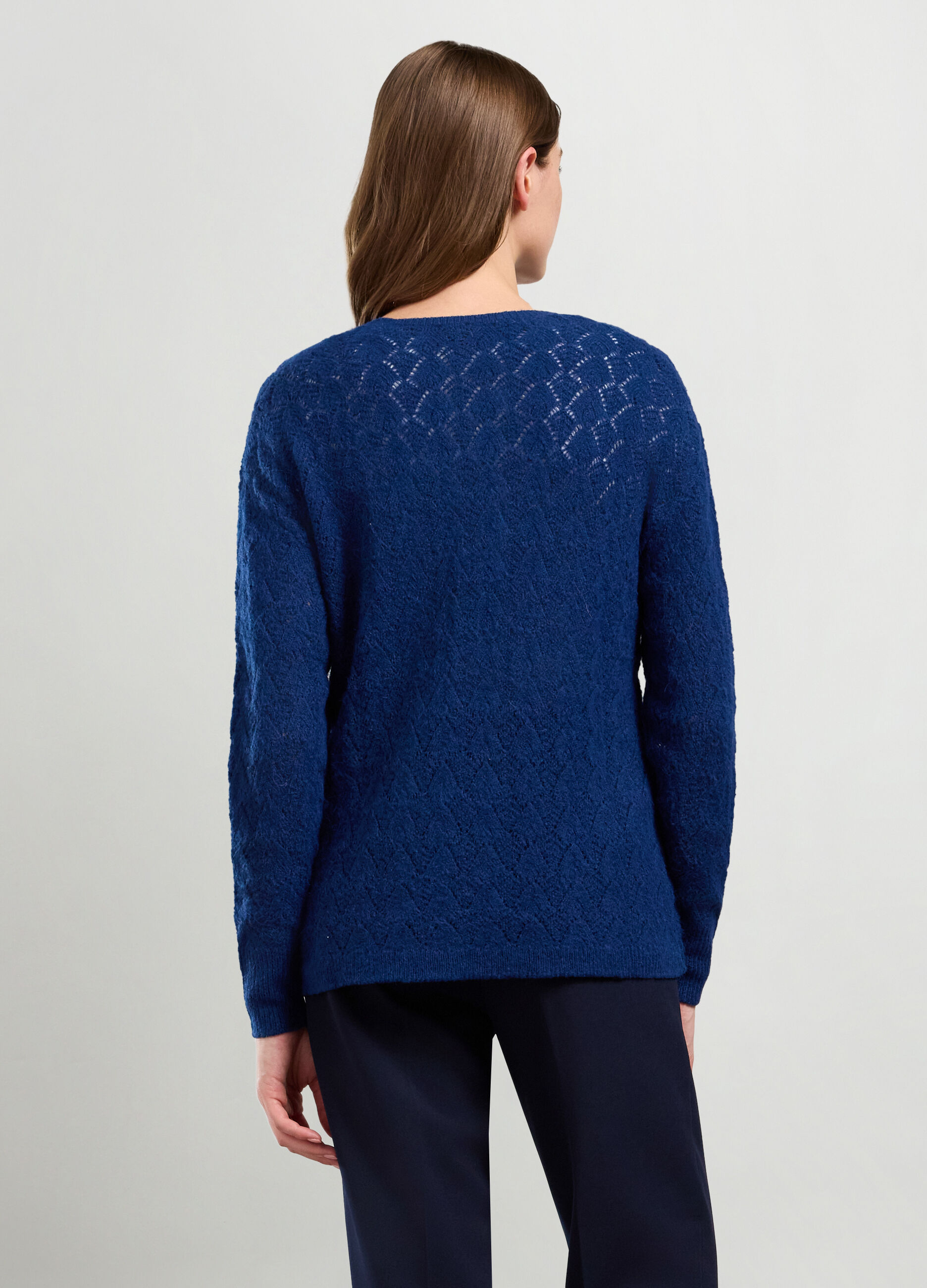 Pullover traforato misto lana di alpaca donna_1